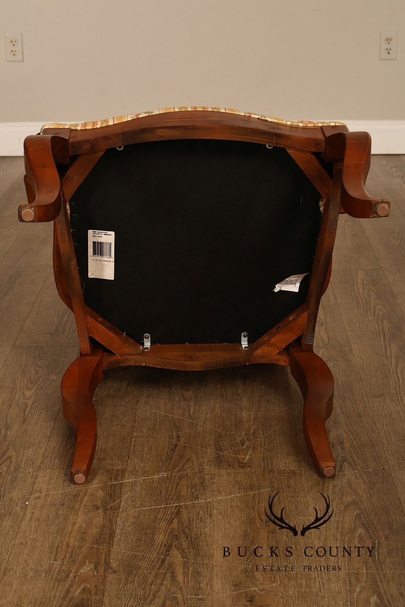 Century French Provincial Style Pair Of Upholstered Ladderback Armchairs