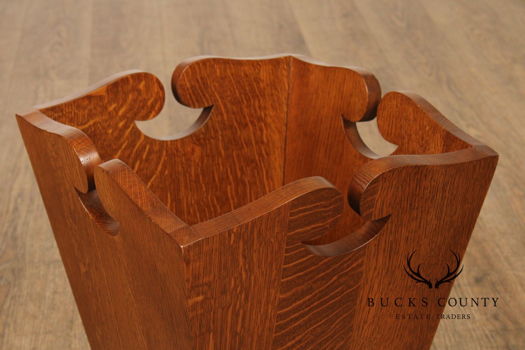 Stickley Mission Collection Oak Waste Basket