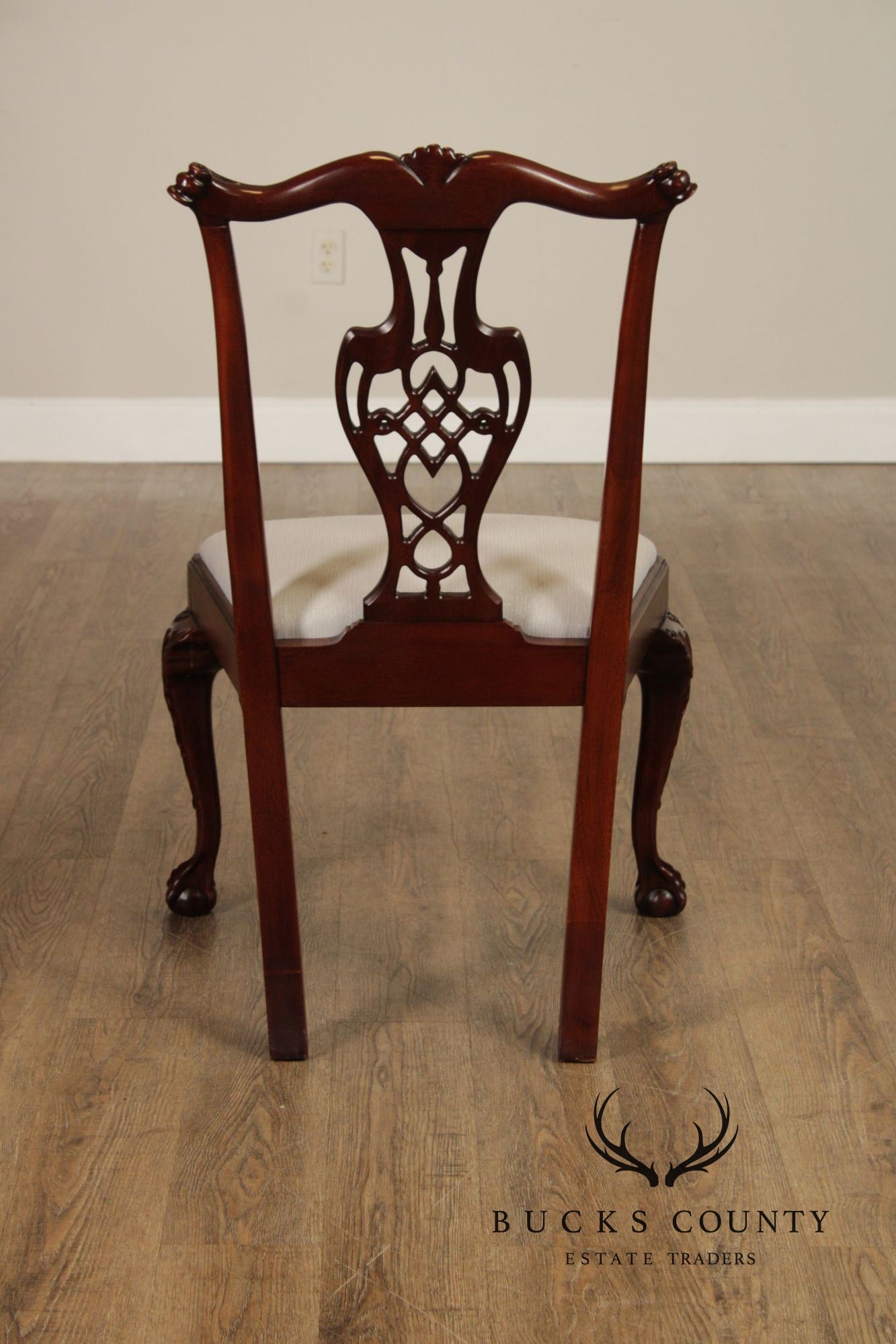 Chippendale Style Set of Eight Carved Mahogany Dining Chairs