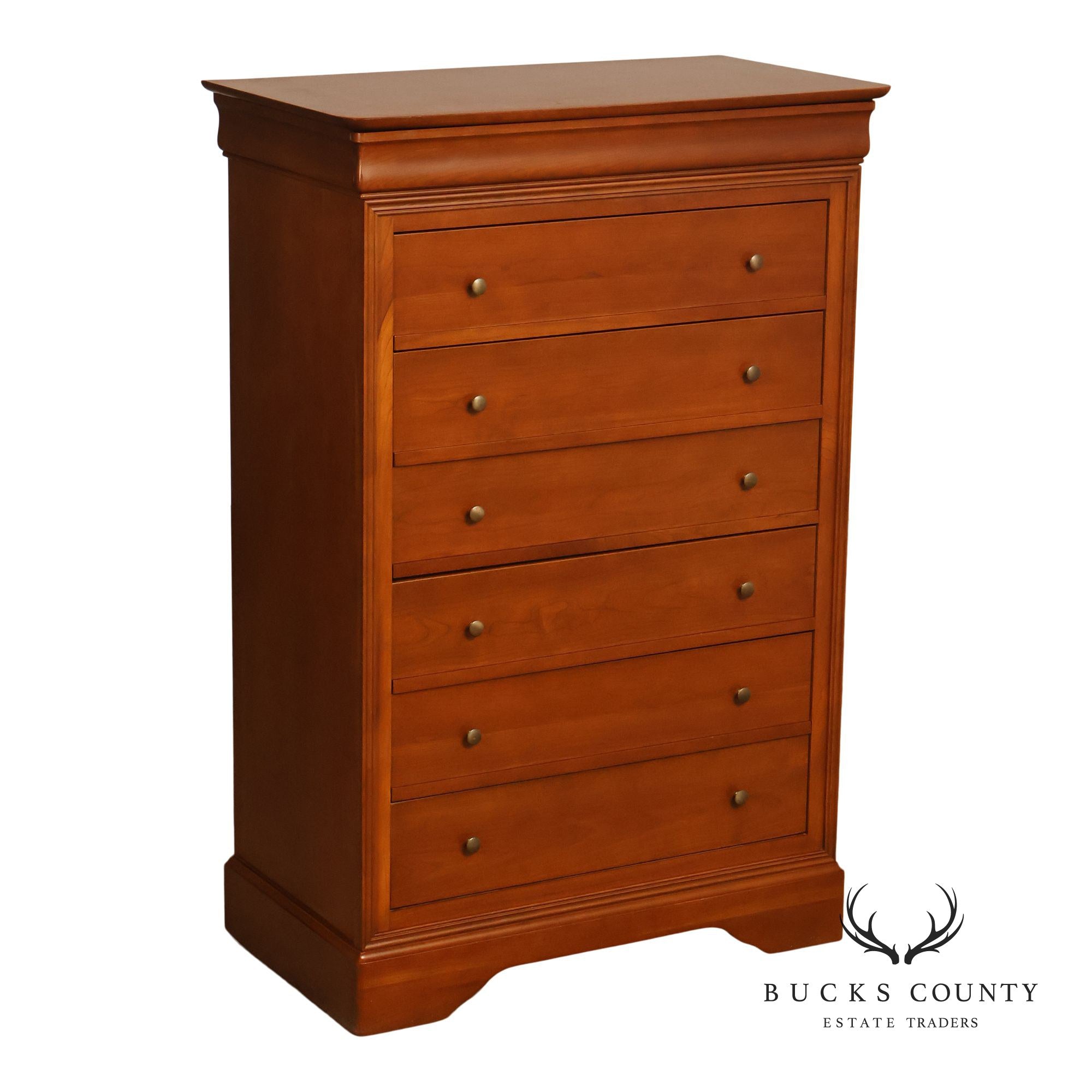 Louis Philippe Style Cherry Seven Drawer Tall Chest Of Drawers