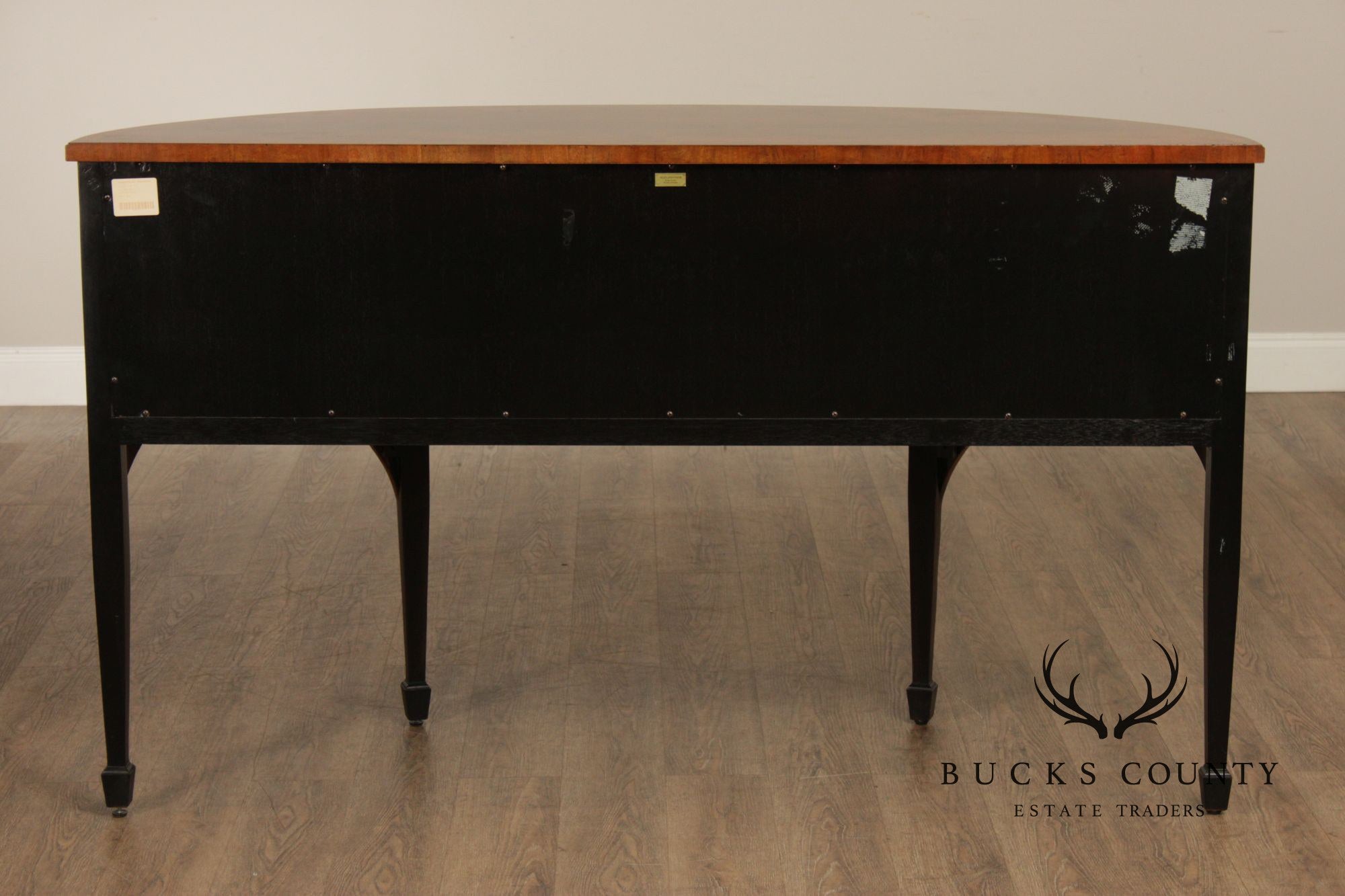 MAITLAND SMITH CHINOISERIE DECORATED DEMILUNE SIDEBOARD