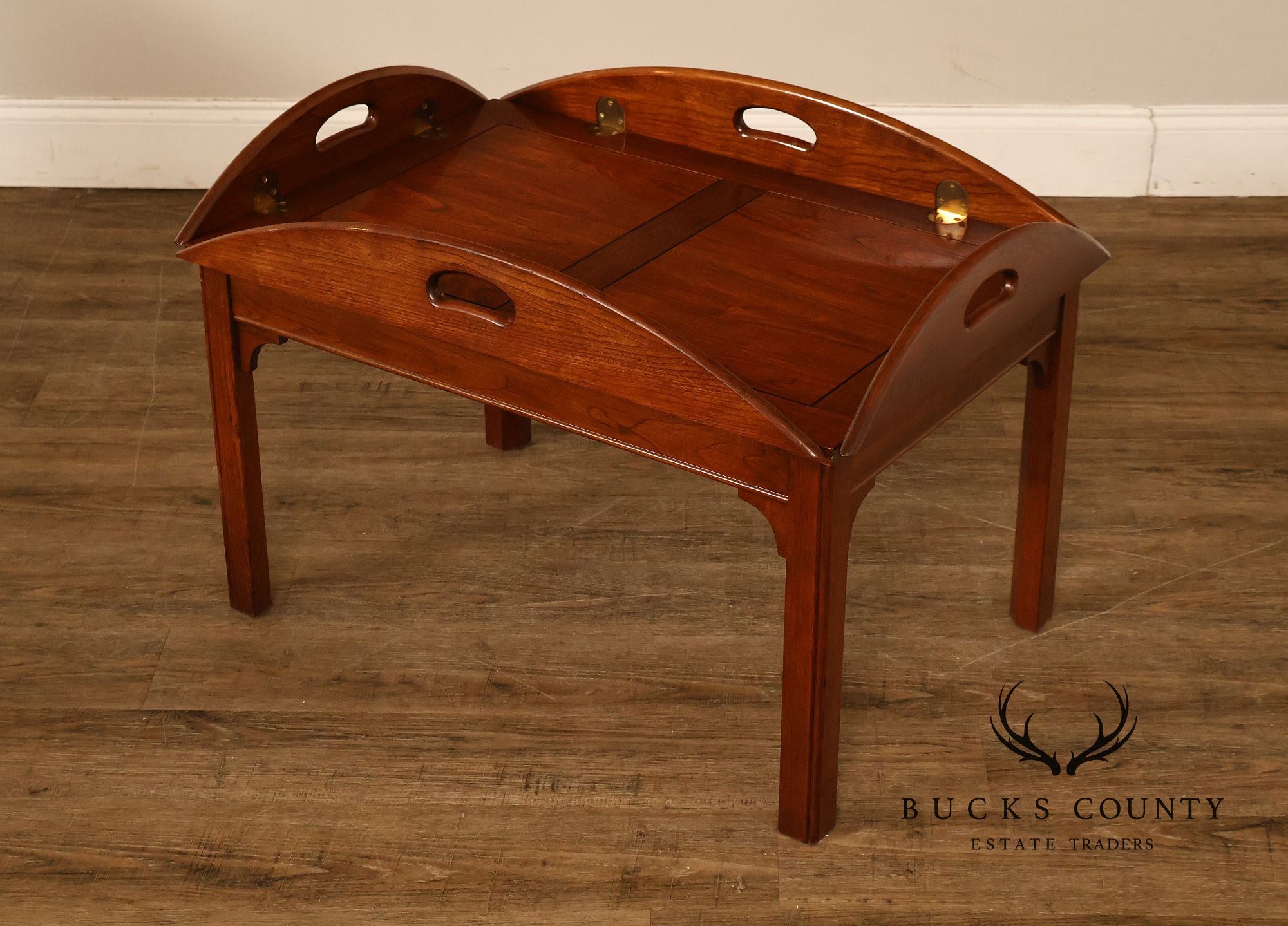 Chippendale Style Cherry Butler's Tray Coffee Table