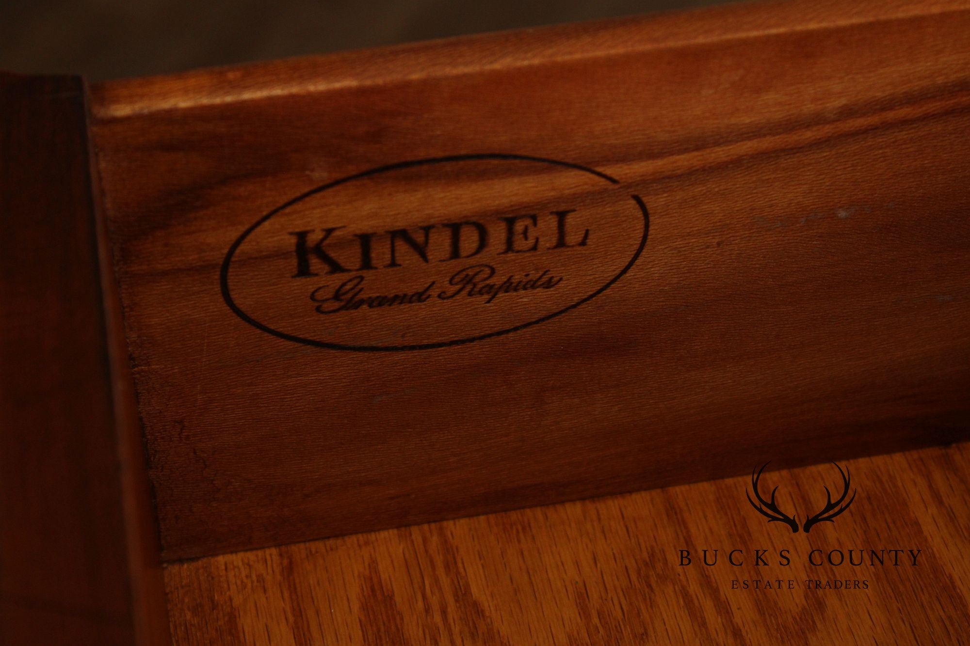 Kindel French Provincial Style Fruitwood Tall Chest