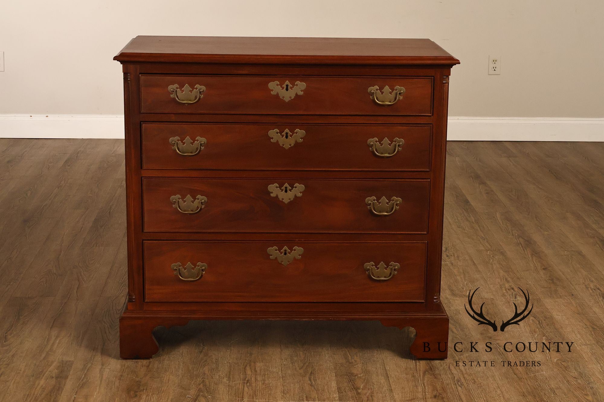 Custom Made 4 Drawer Mahogany Chippendale Style Chest of Drawers