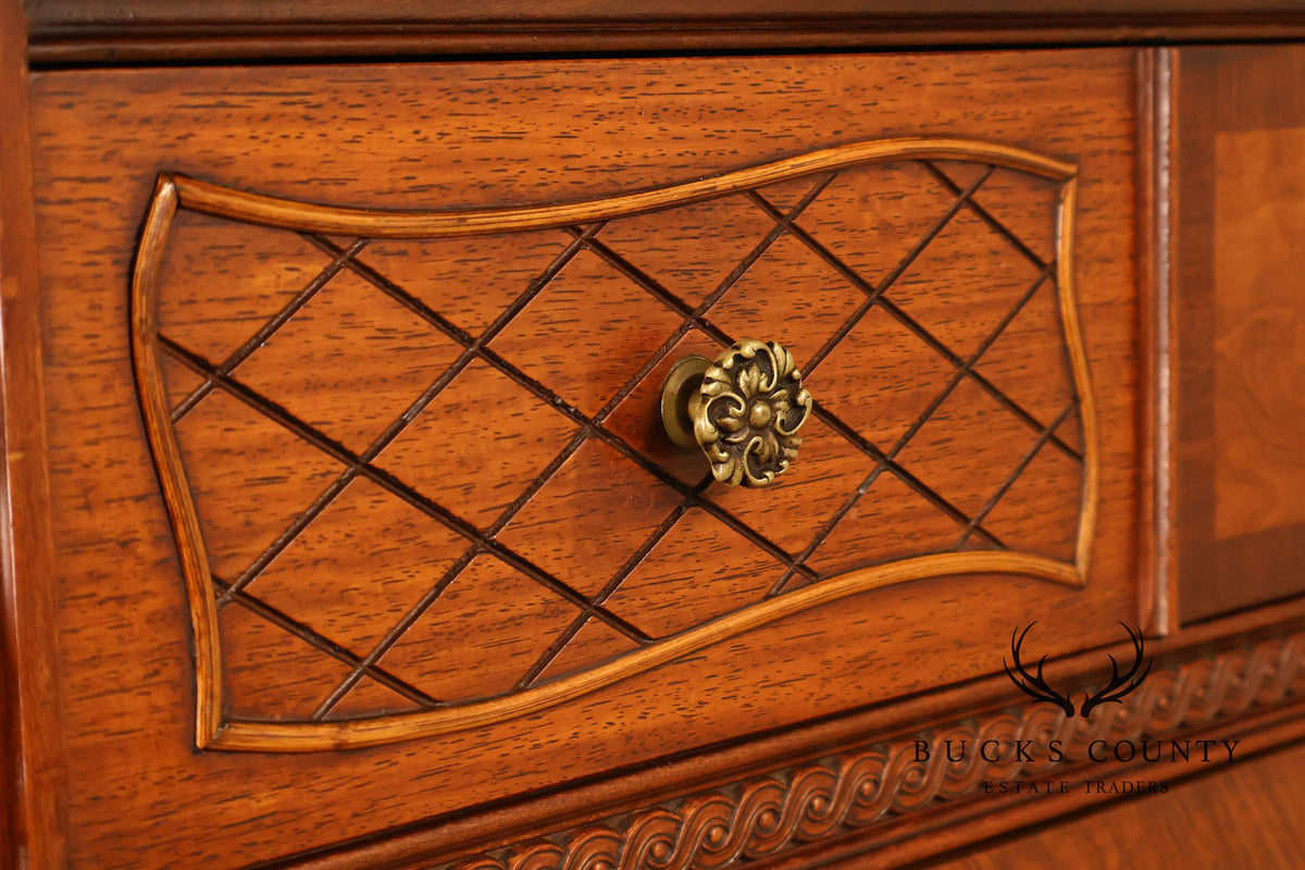 French Louis XV Style Satinwood High Chest Of Drawers