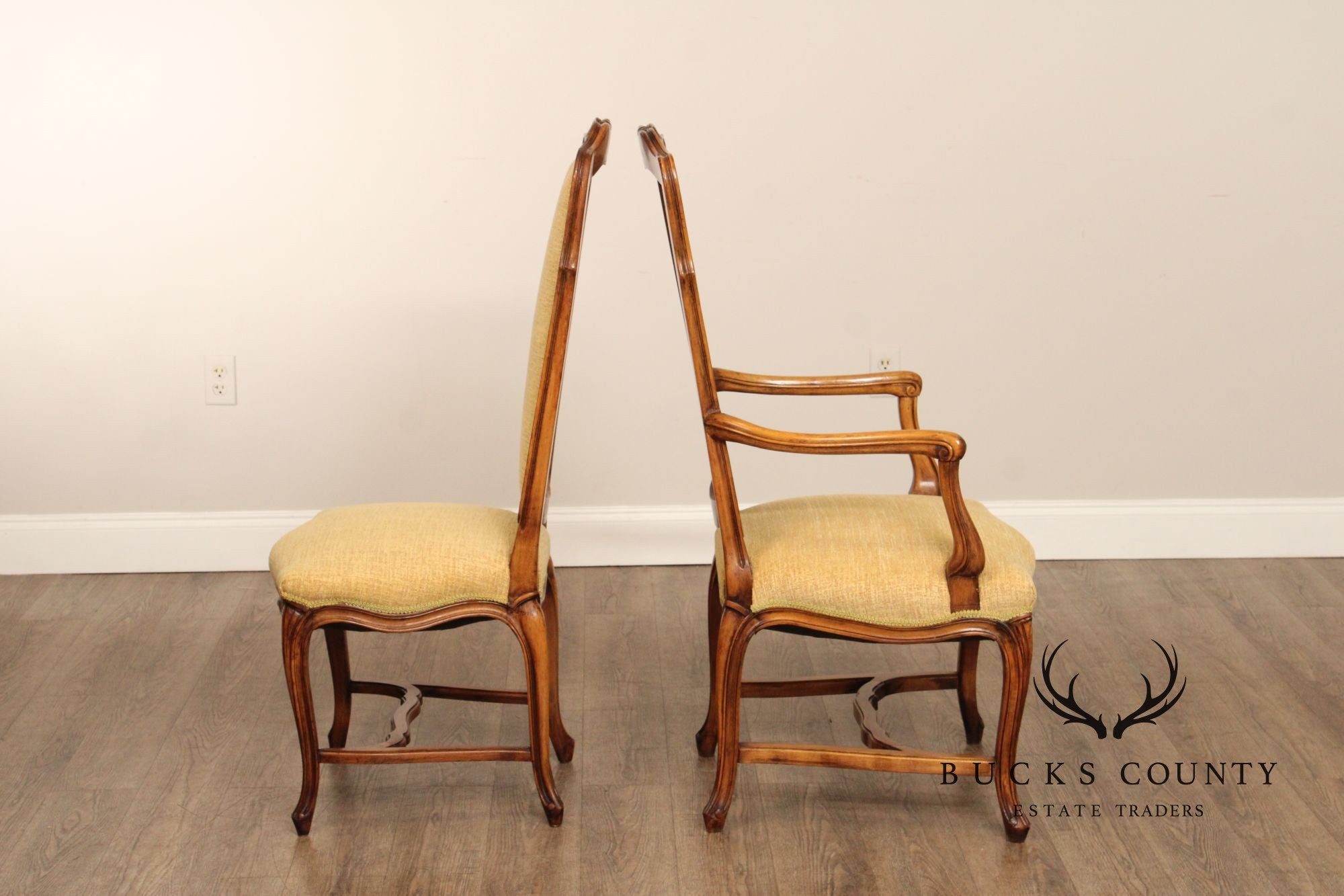 French Provincial Style Set of Six Tall-Back Dining Chairs