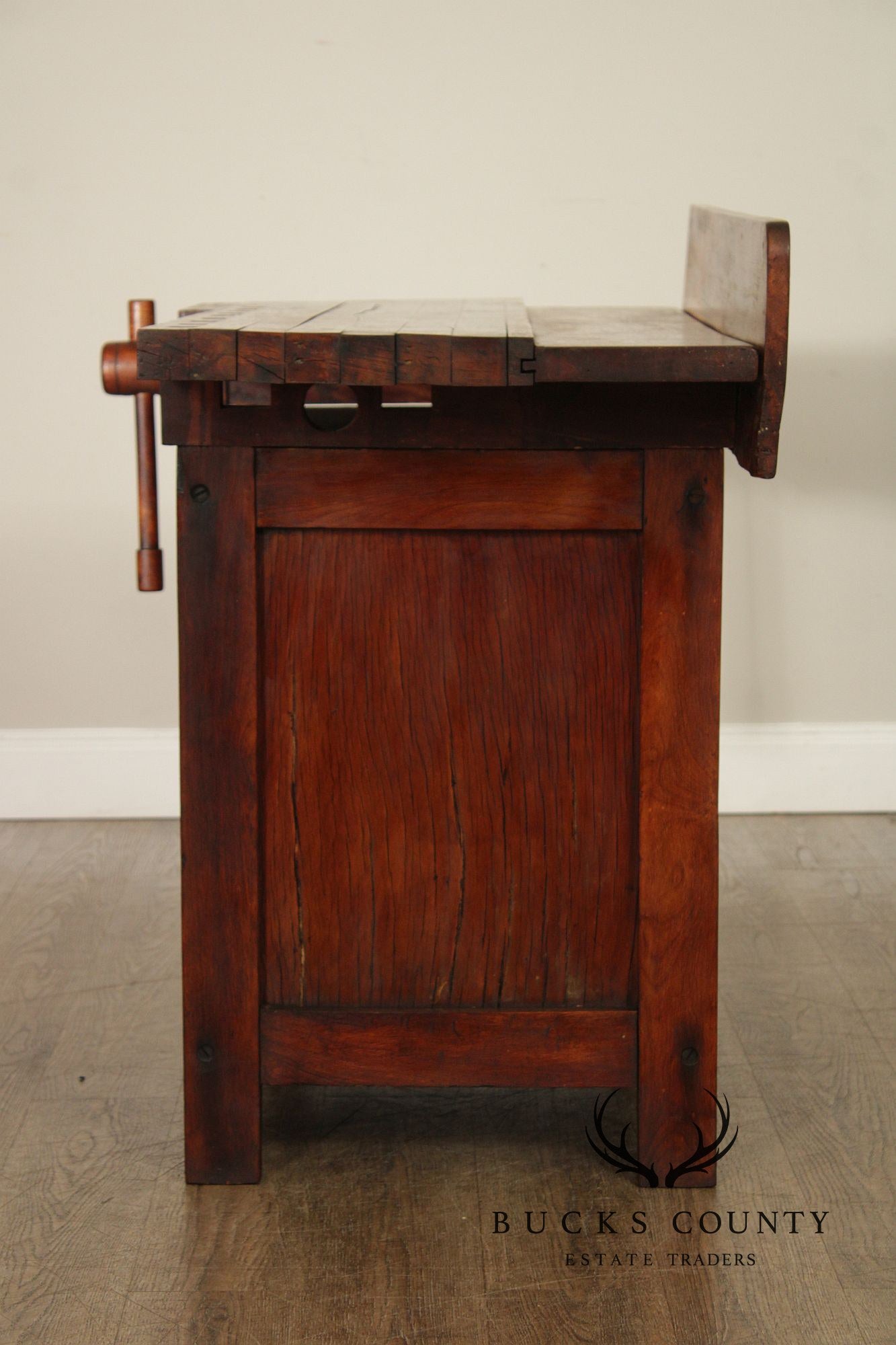Antique C. Christensen Chicago Antique Industrial Carpenter’s Workbench