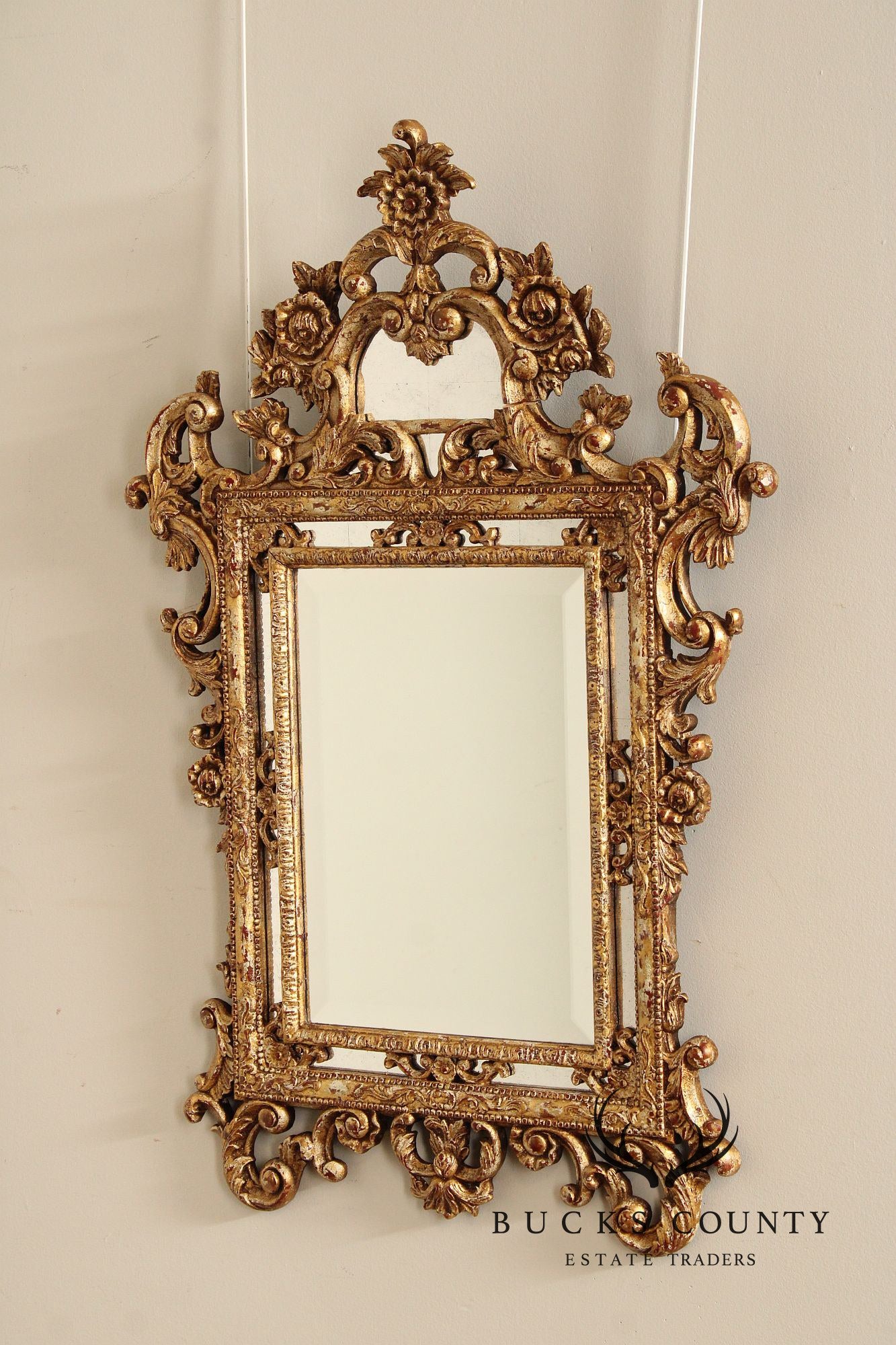 John Richard Italian Rococo Style Giltwood Carved Wall Mirror