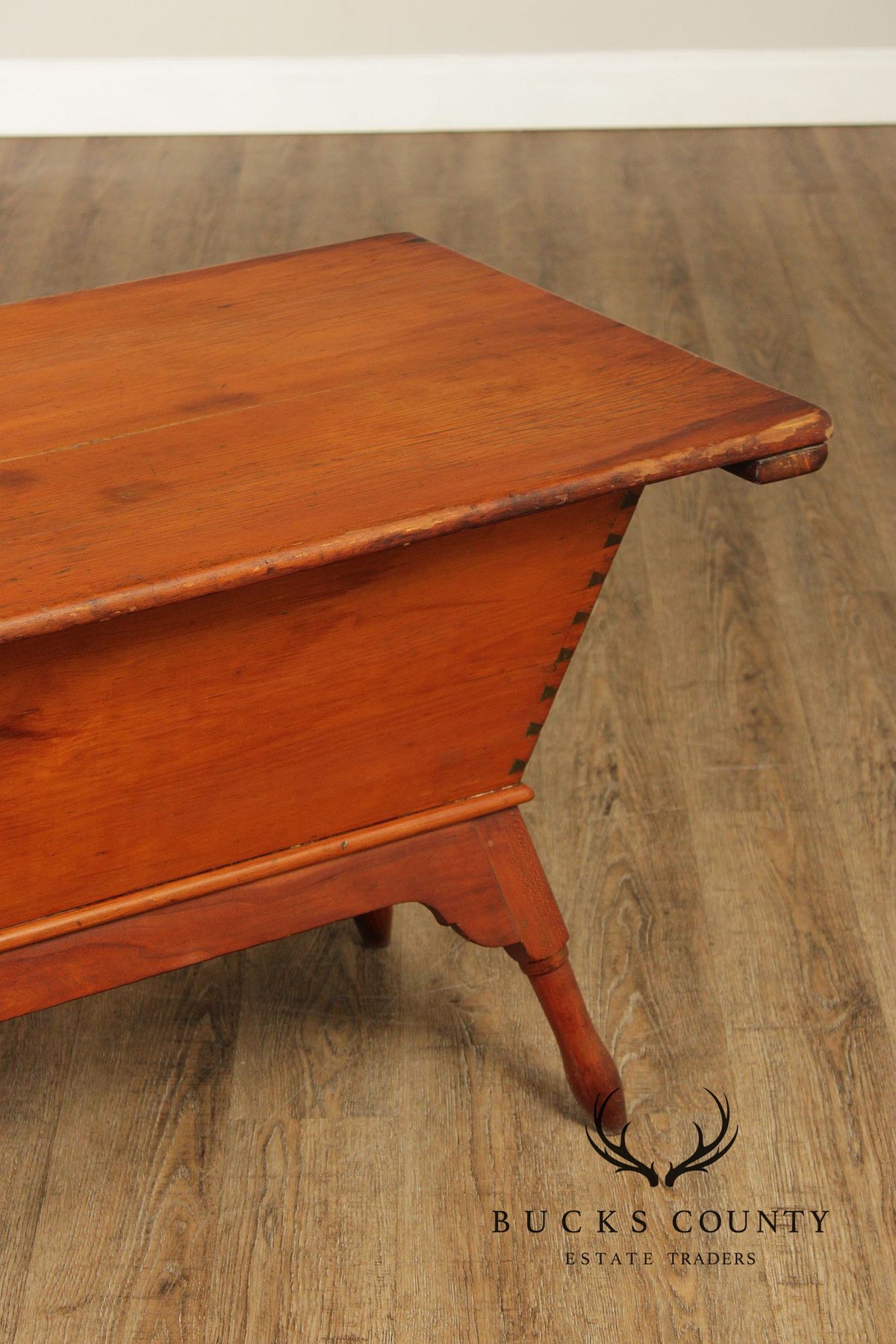 Antique Primitive Pine Dough Box Table With Removable Top