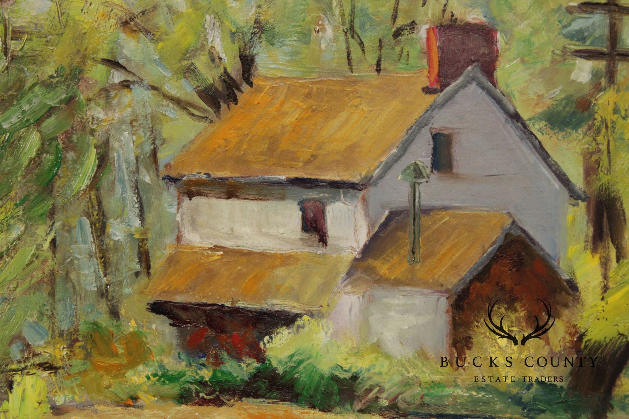 Evelyn Faherty Impressionist Style Oil Painting, 'Canal At Washington's Crossing'