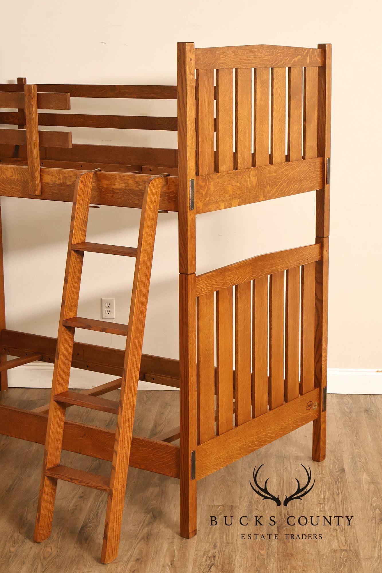 Stickley Mission Collection Oak Twin Over Twin Bunk Bed