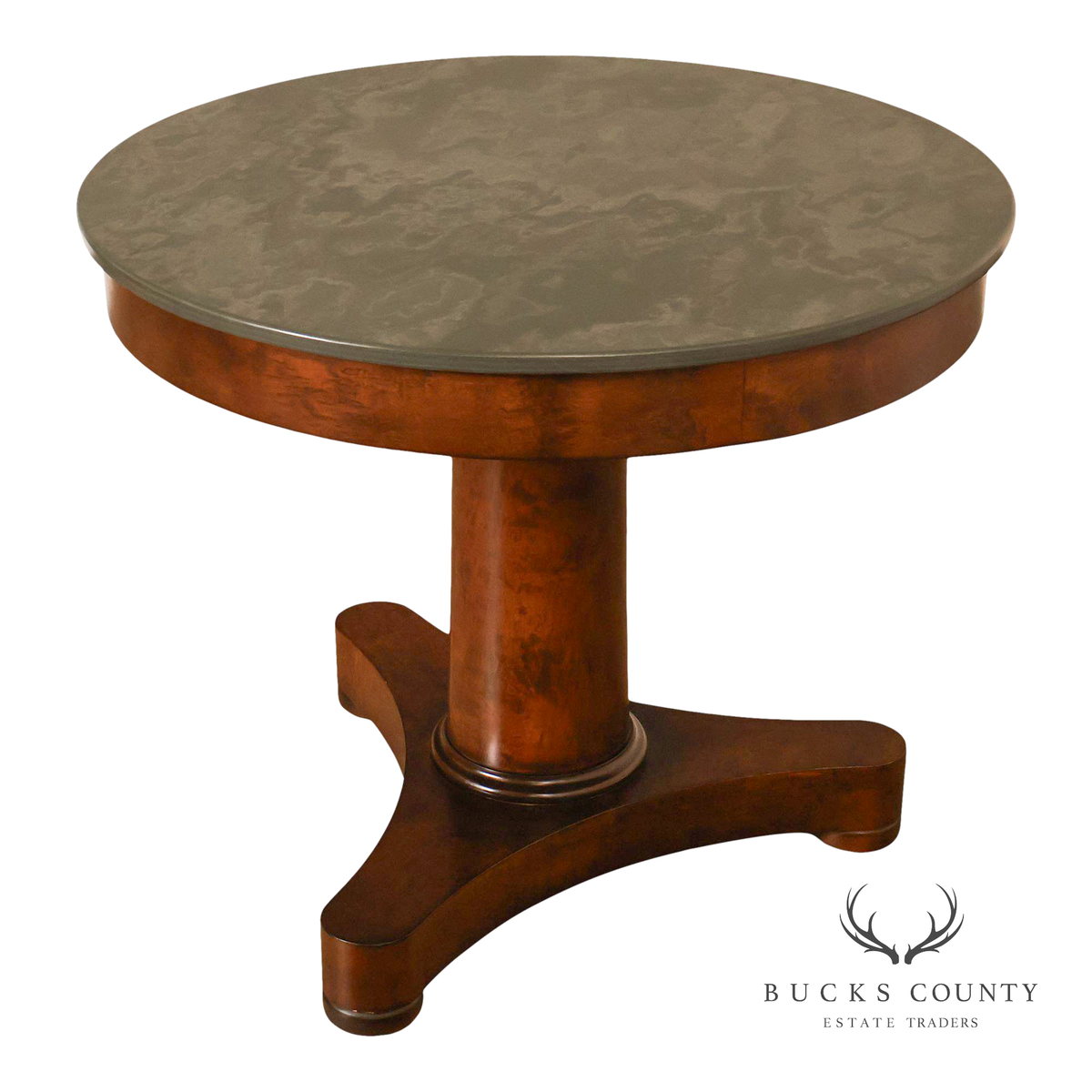 Williams Sonoma Empire Style 36” Round Stone Top Center Table