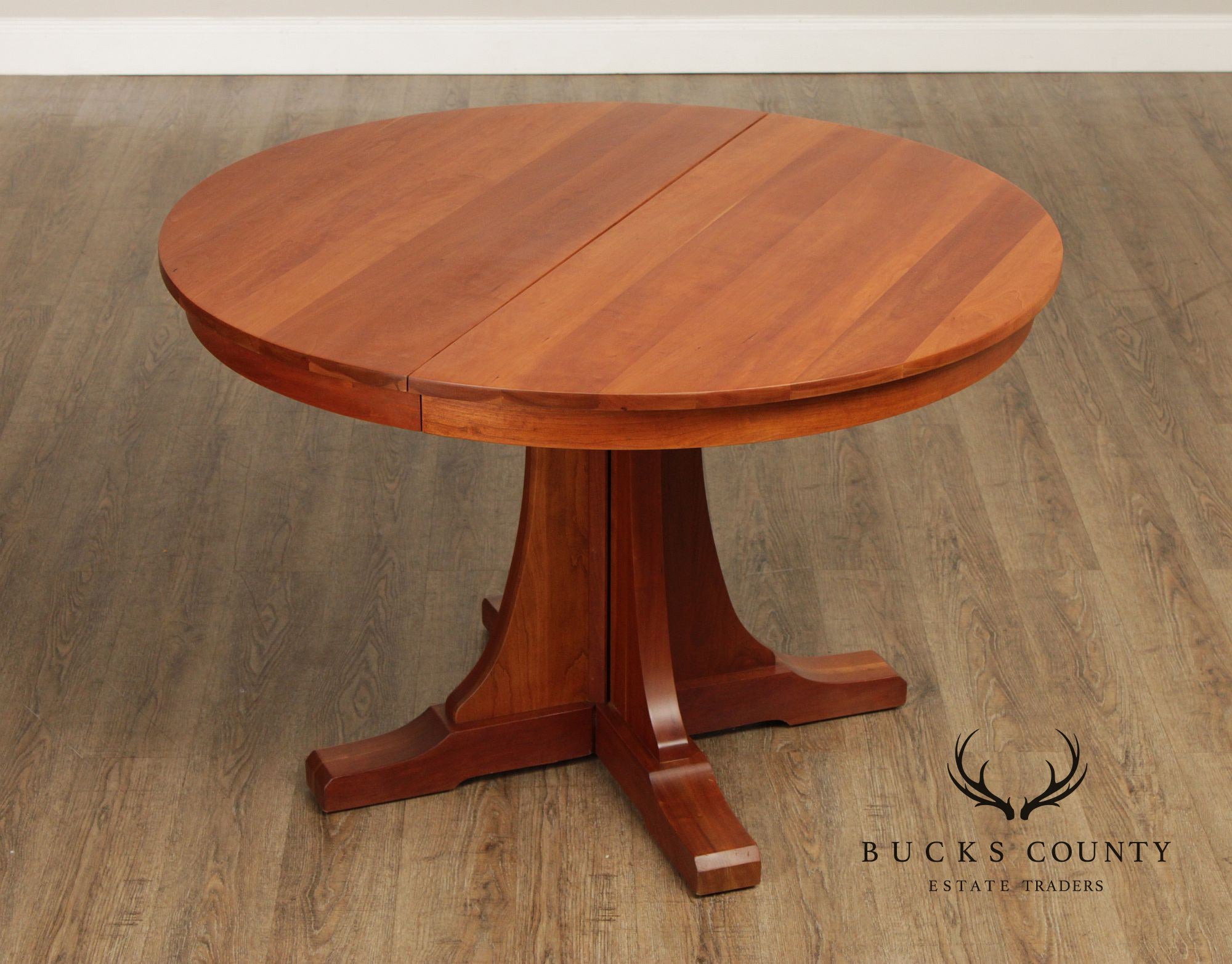 Stickley Mission Collection Round Cherry Expandable Dining Table