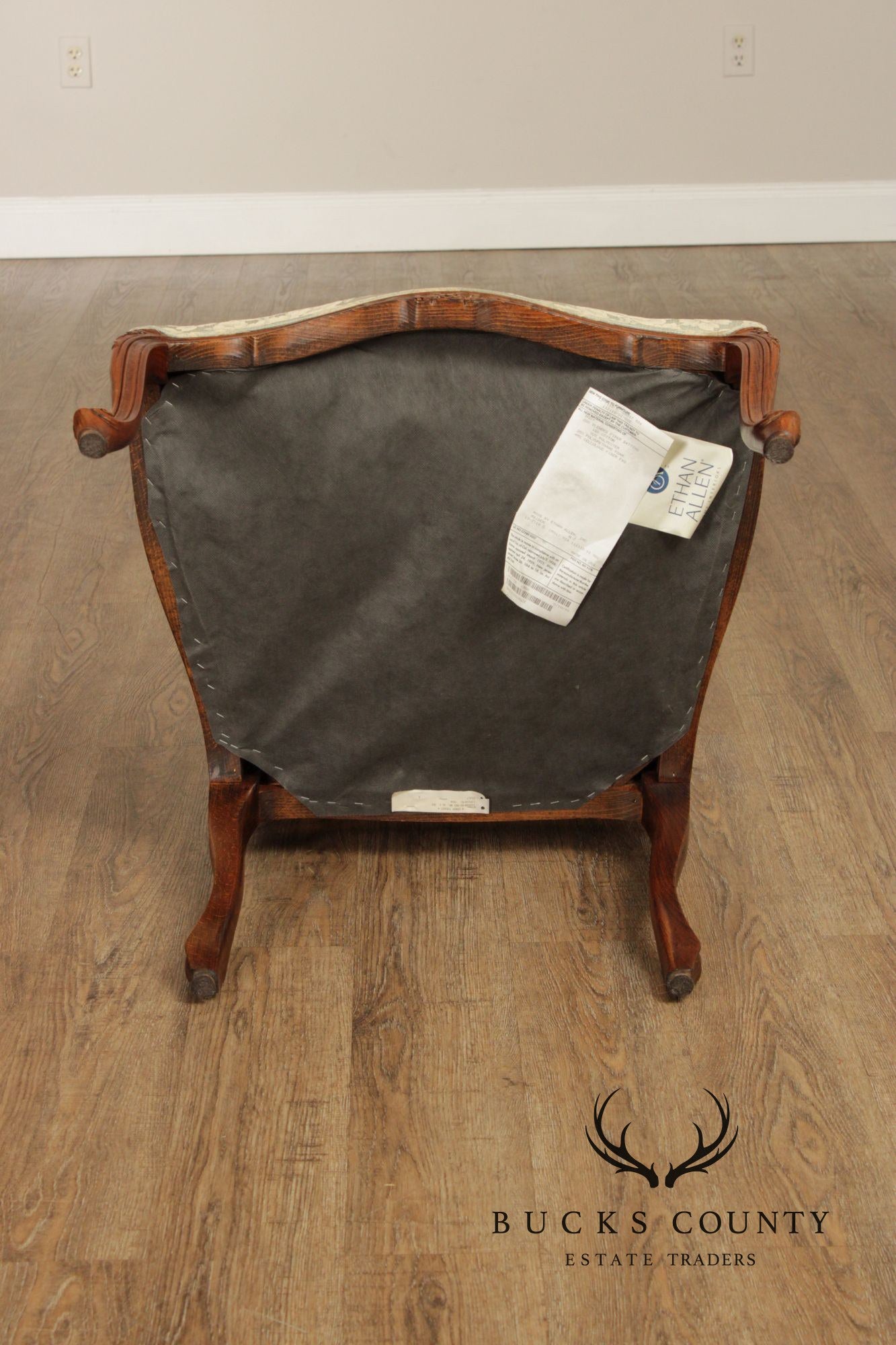 Ethan Allen French Louis XV Style Pair Fauteuil Armchairs