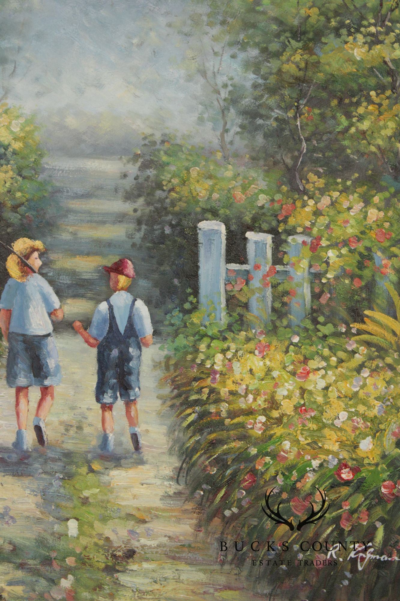 Robert Kingman Oil Painting, Going Fishing
