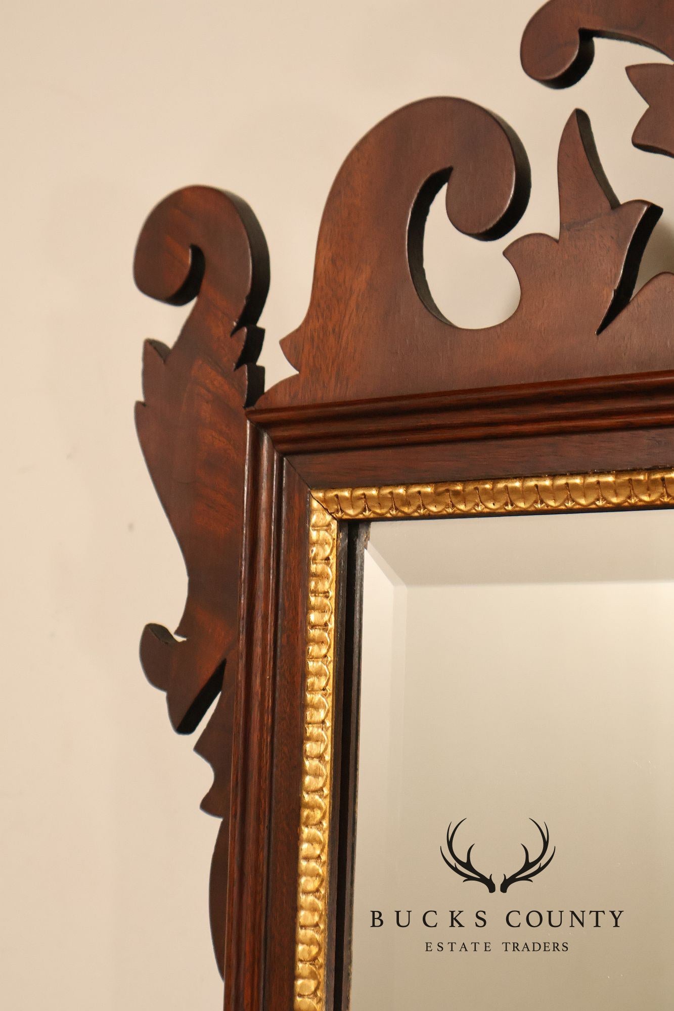 Henkel Harris Chippendale Style Mahogany Wall Mirror