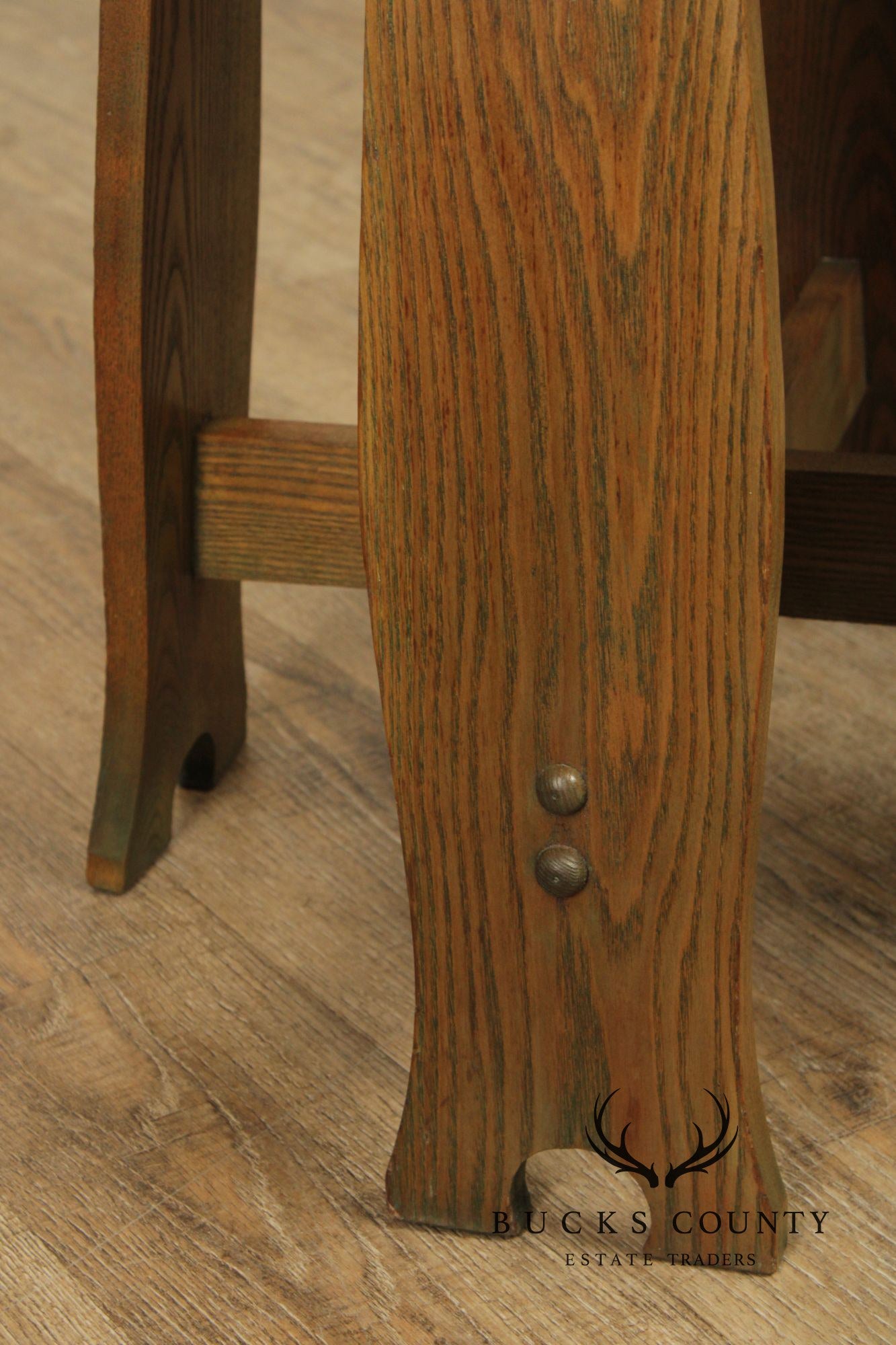 Antique Arts and Crafts Period Oak Octagonal Top Side Table