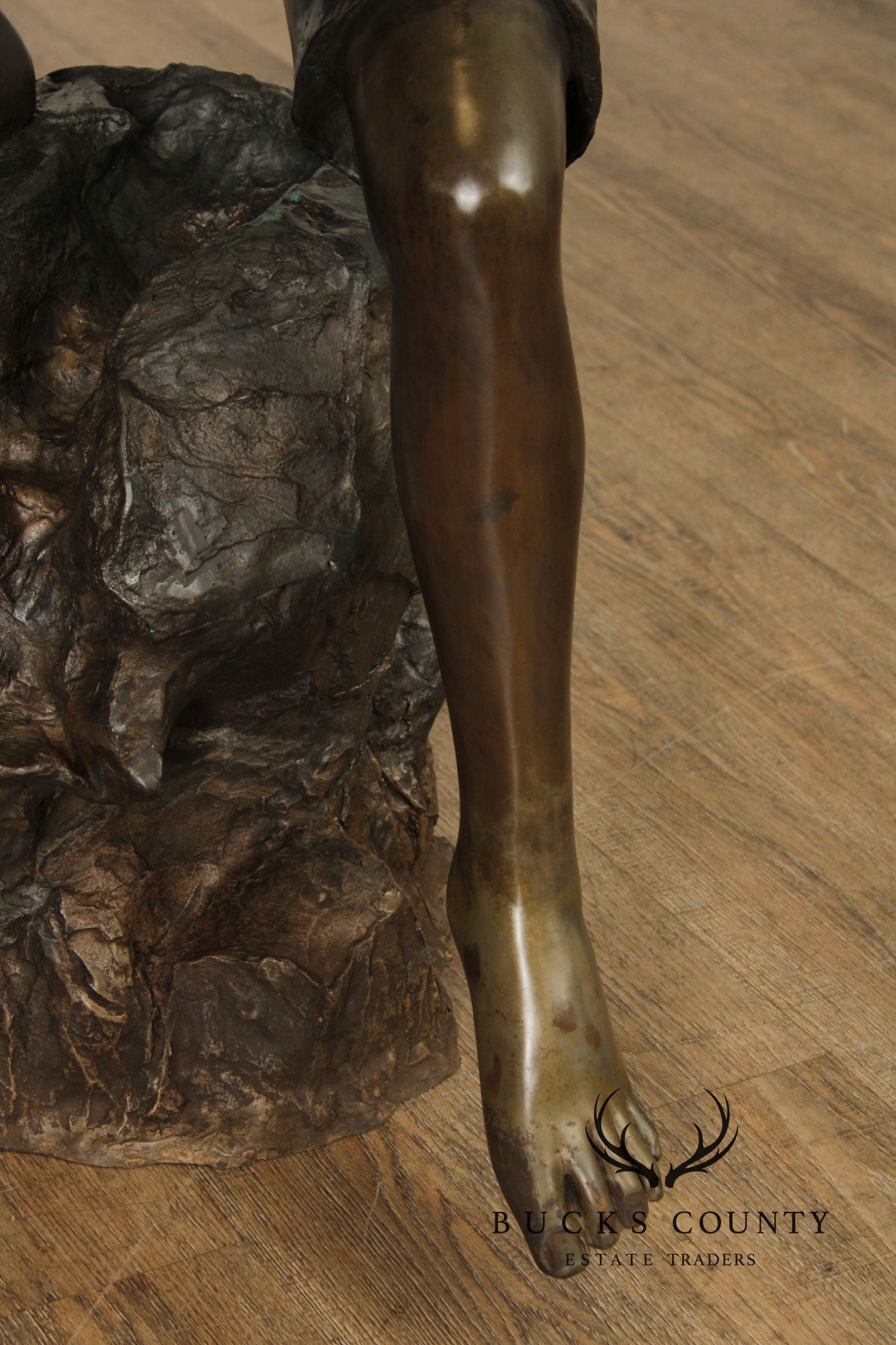 Bronze Life Size Garden Statue Of Boy With Sail Boat