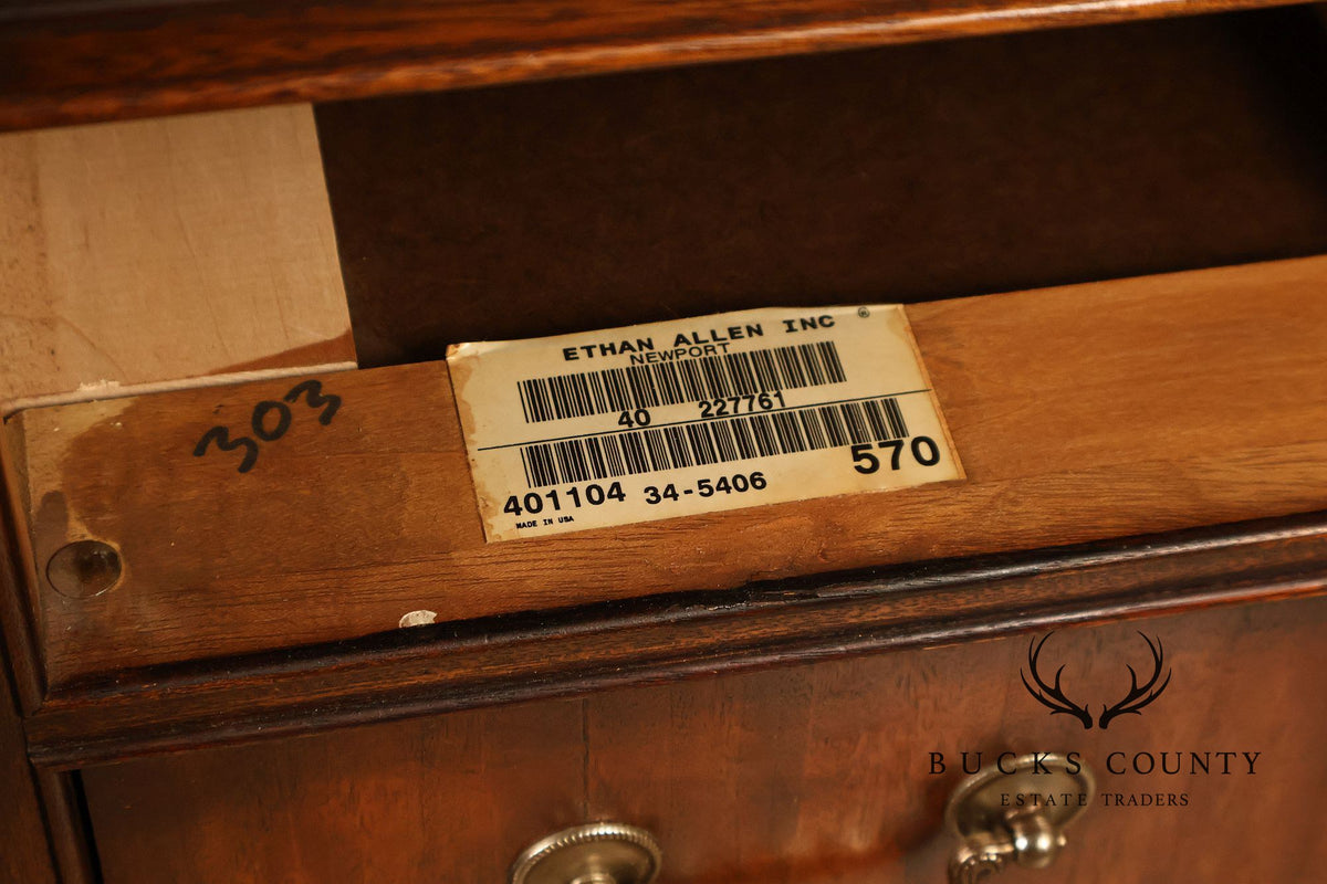 Ethan Allen "Newport" Pair Of Mahogany Two Drawer Nightstands