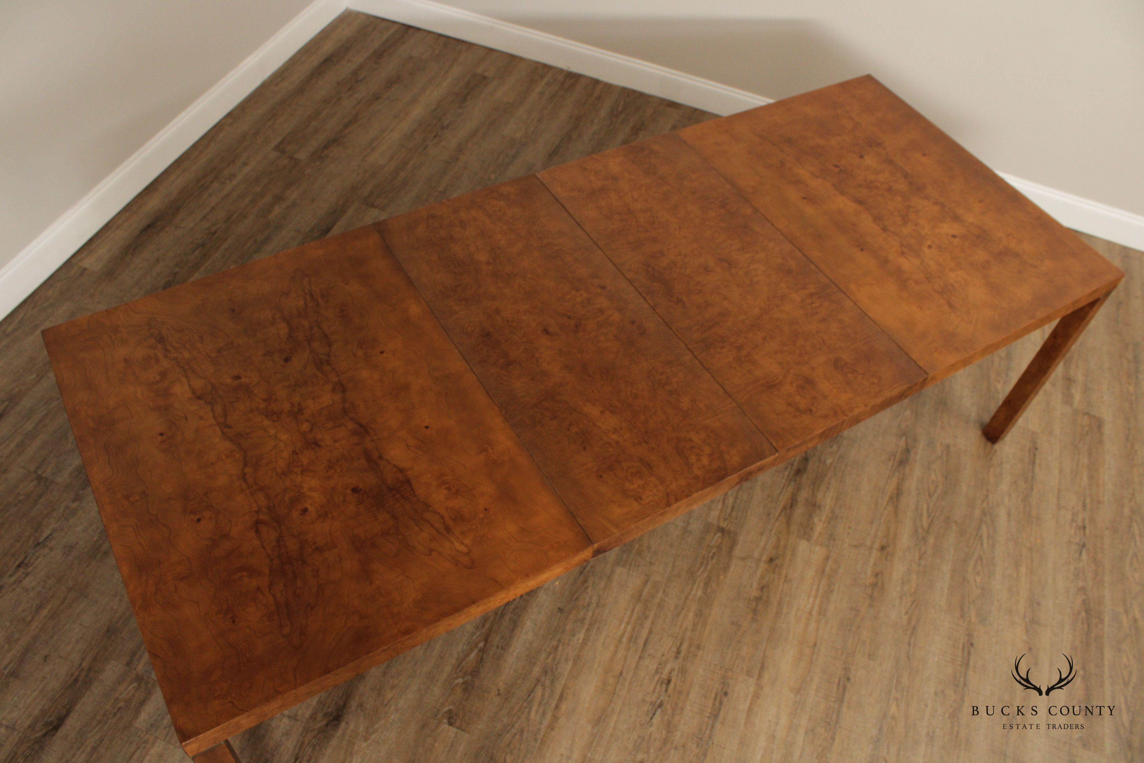 Lane Mid Century Modern Burlwood Expandable Dining Table