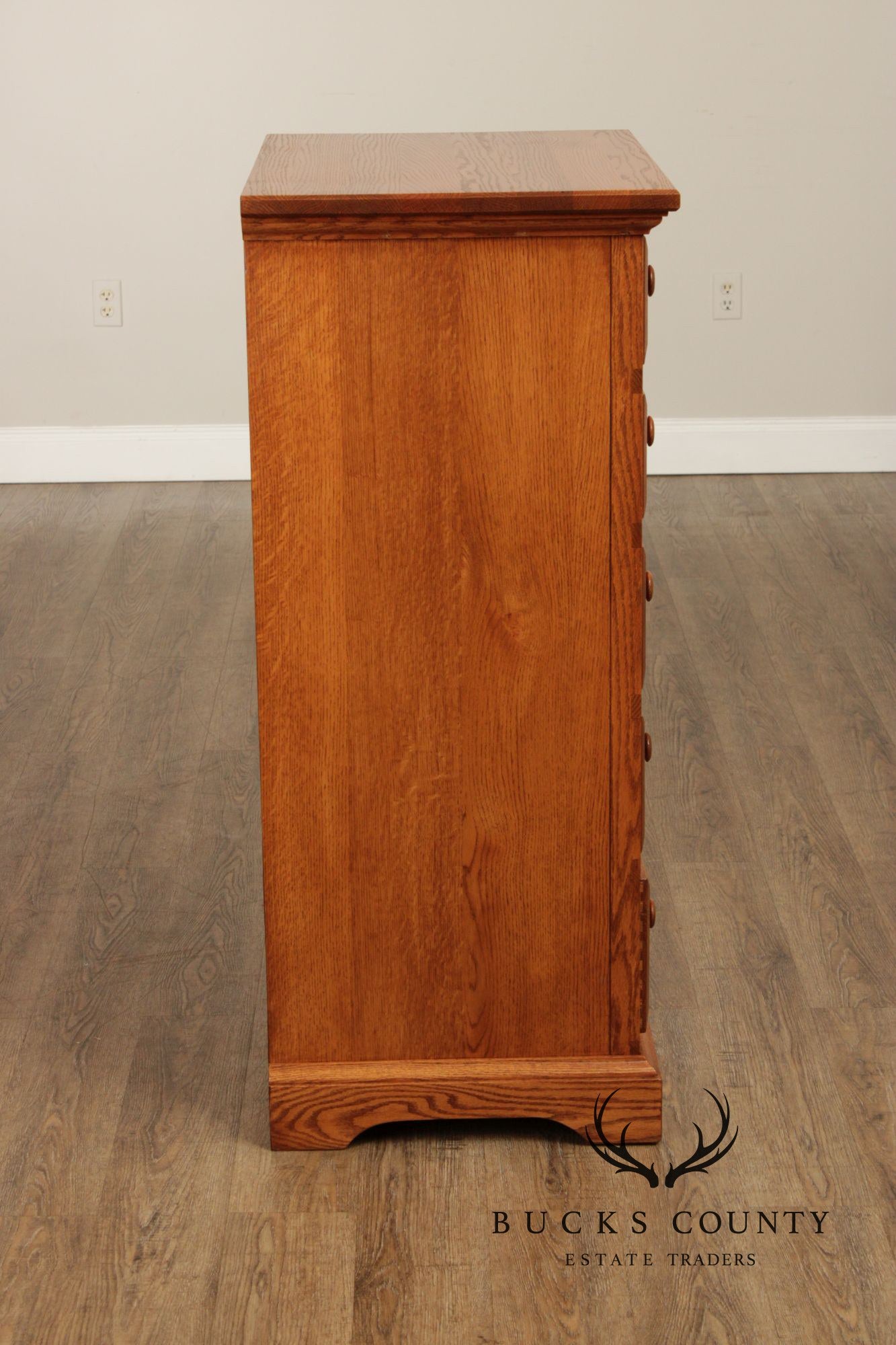 Hunt Country Furniture Pair of Oak Five Drawer Dressers