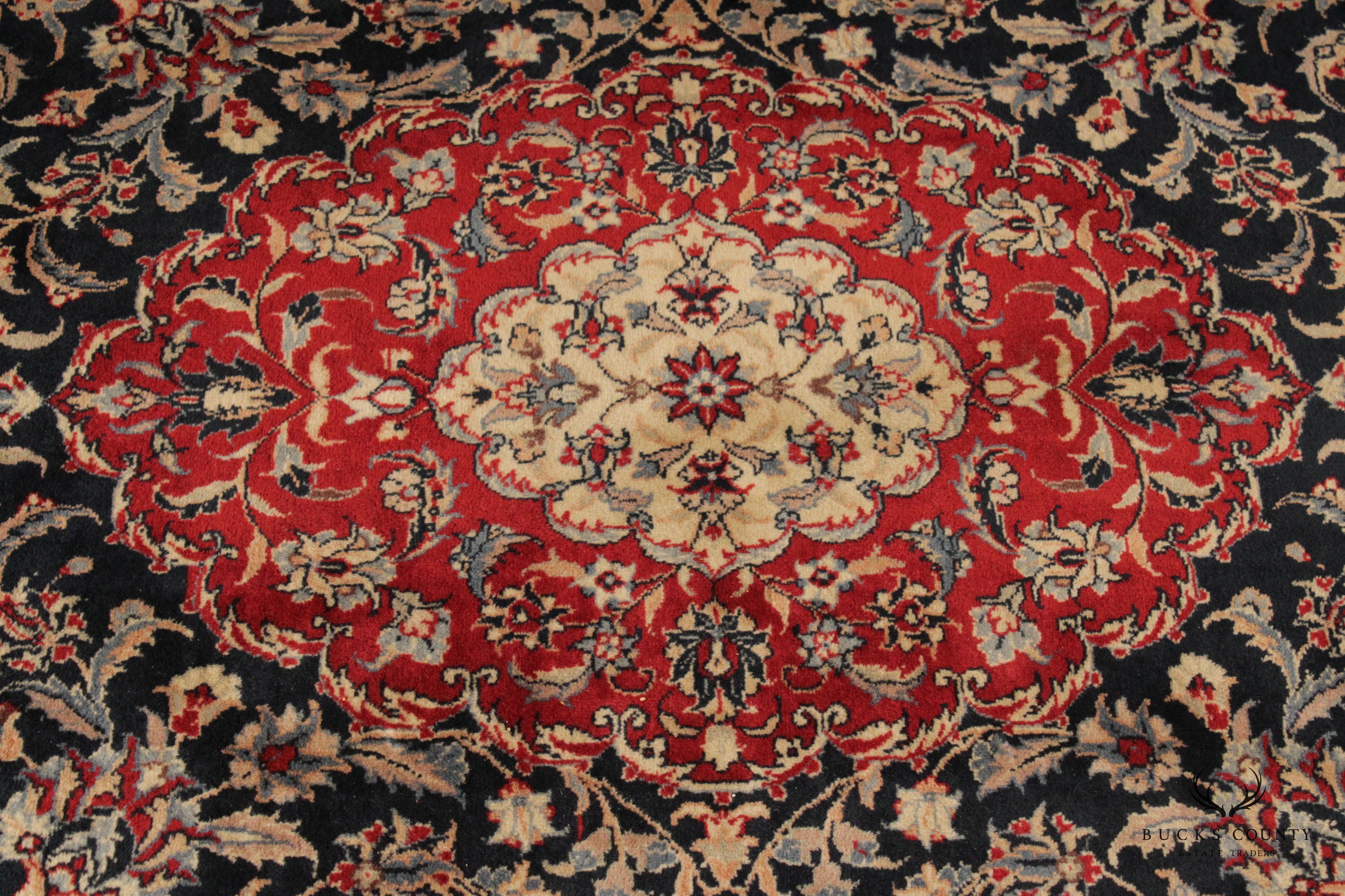 Persian Kashan Wool Area Rug, 9' x 6'