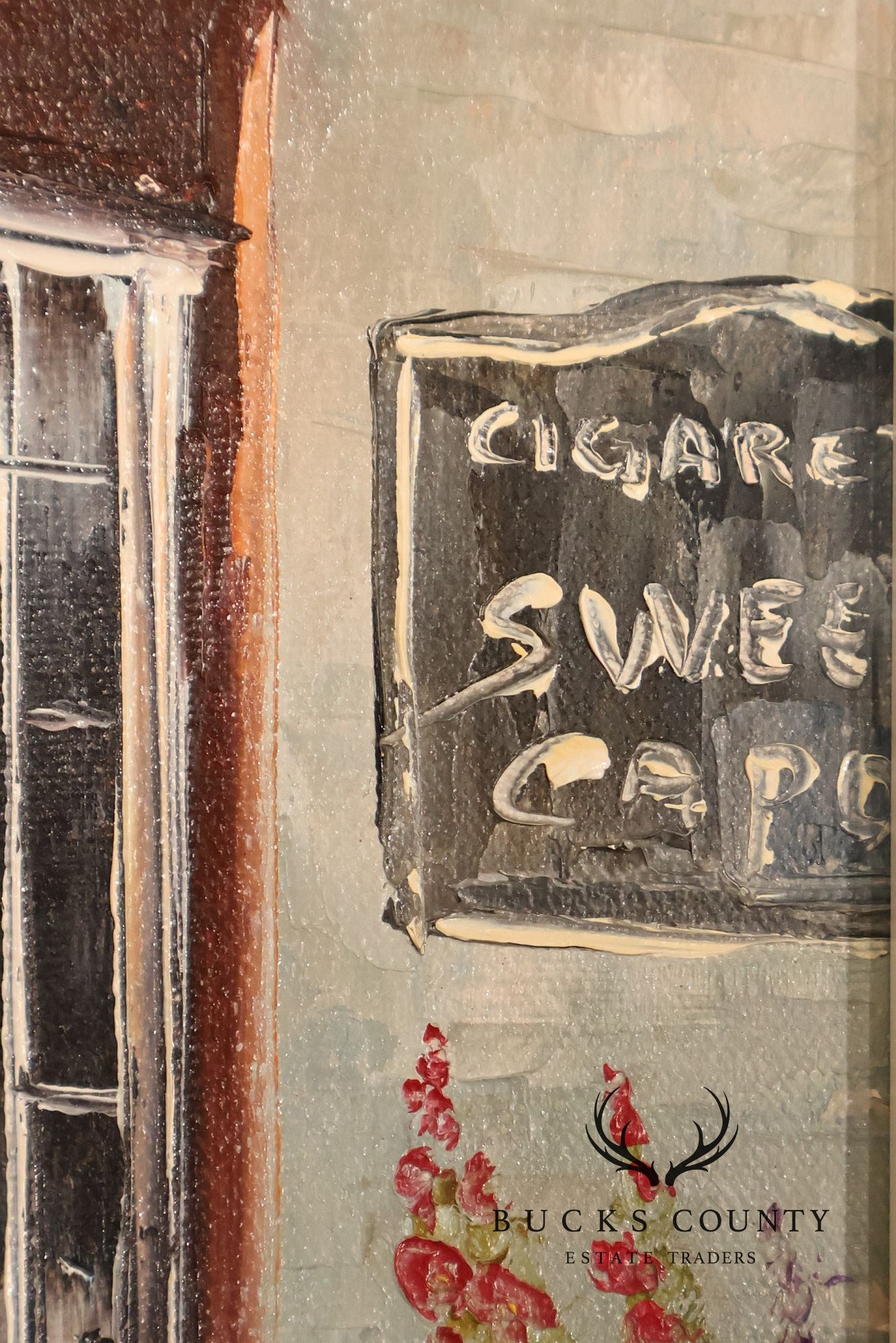 Aline Brochu Oil Painting, 'Rendez-Vous à L'Epicerie'