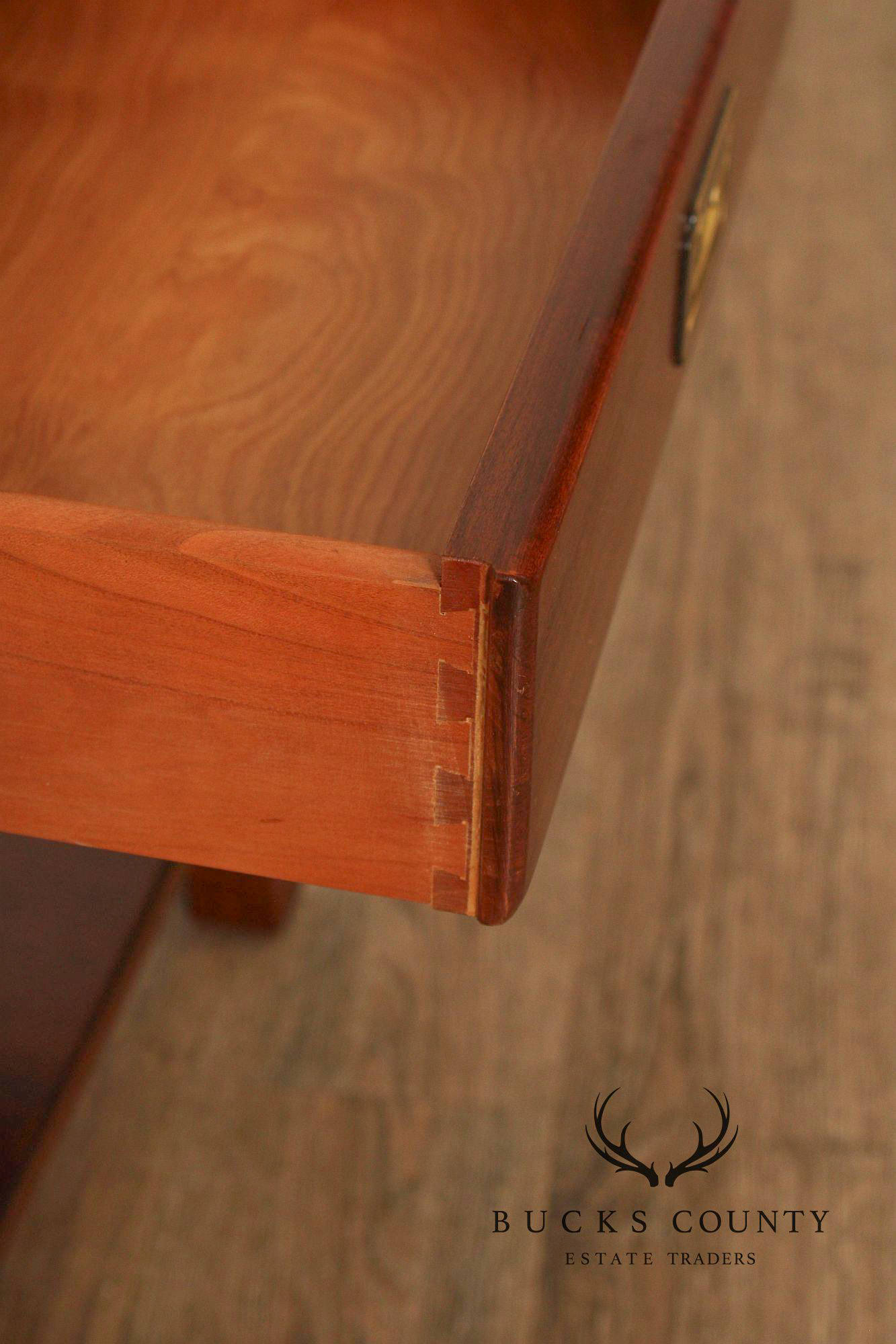 Ethan Allen Campaign Style Pair of End Tables