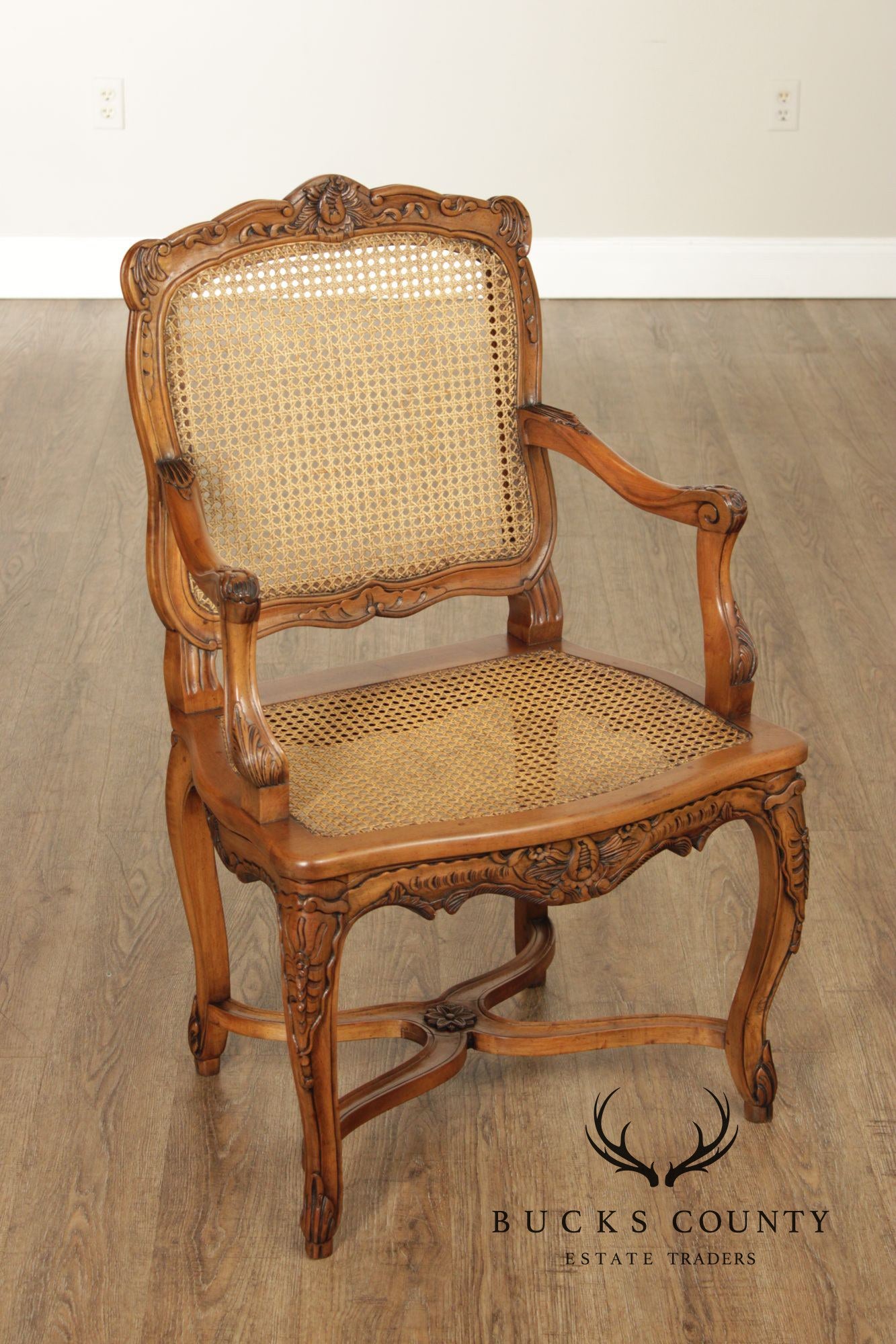 Italian Louis XV Style Caned Armchair
