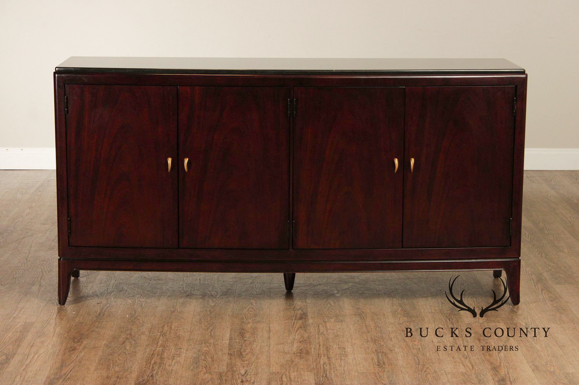 Thomasville Modern Art Deco Style Granite Top Buffet Sideboard