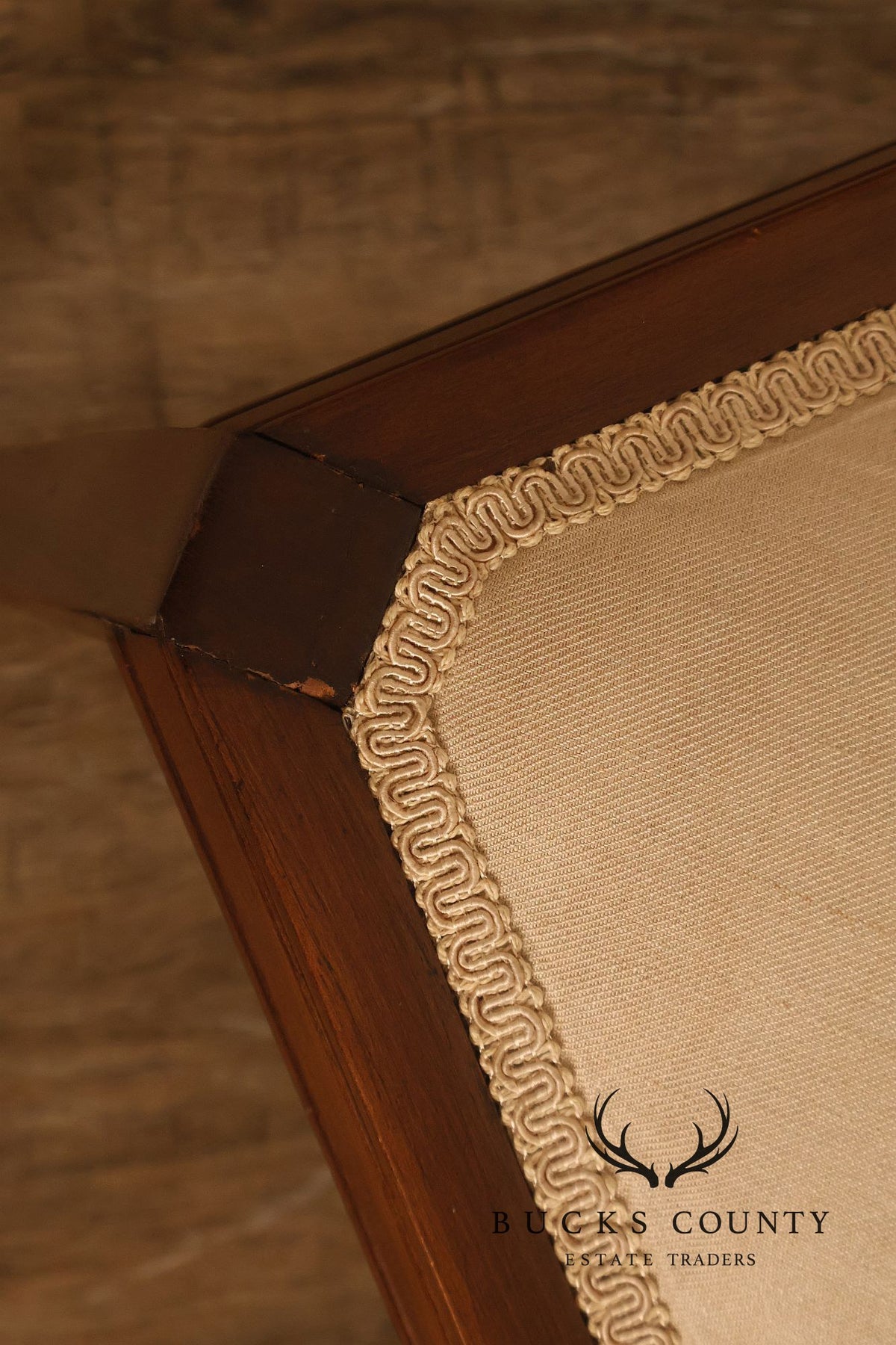 Scandinavian Carved and Embroidered Corner Chair