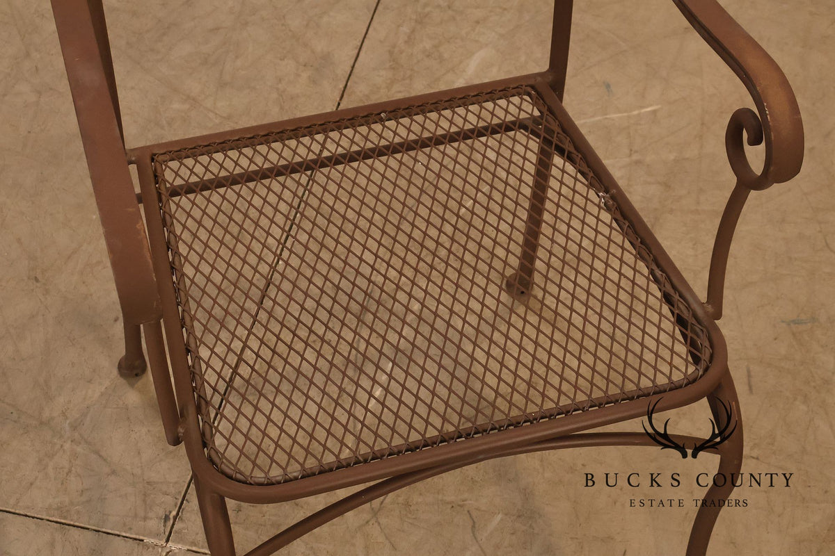 Tuscan Style Set of Four Wrought Iron Patio Chairs