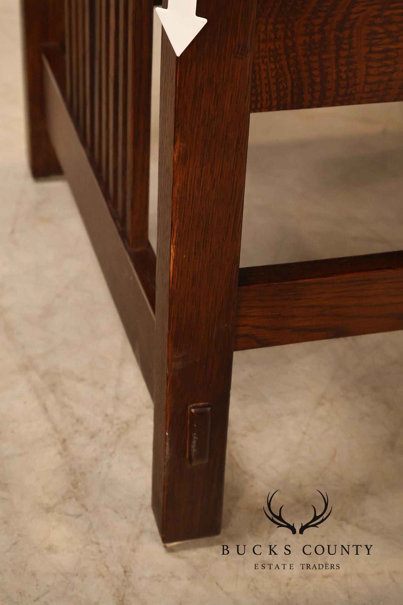 Stickley Mission Collection Set Of Four Oak High Back Spindle Dining Chairs