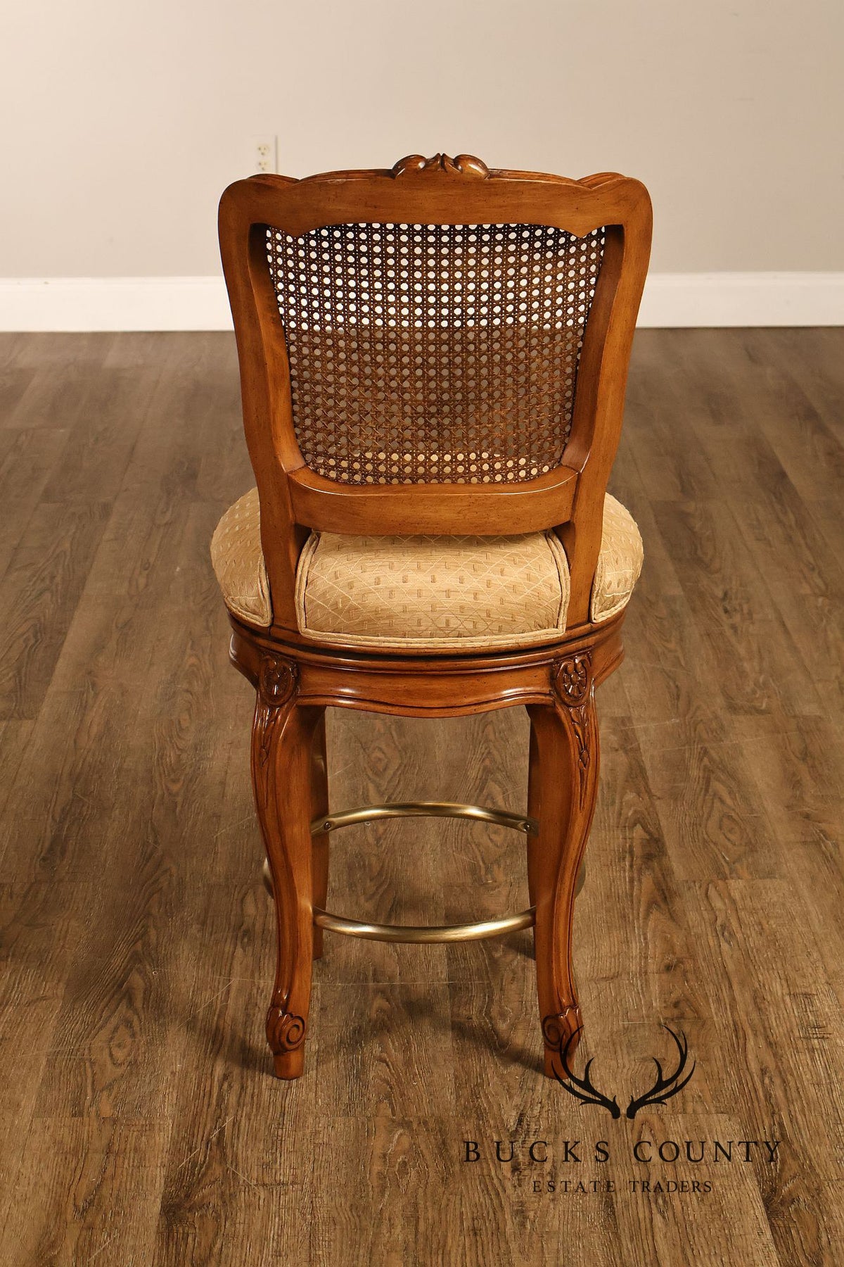 Fremarc Designs Set Of 4 Cane Back Swivel Barstools