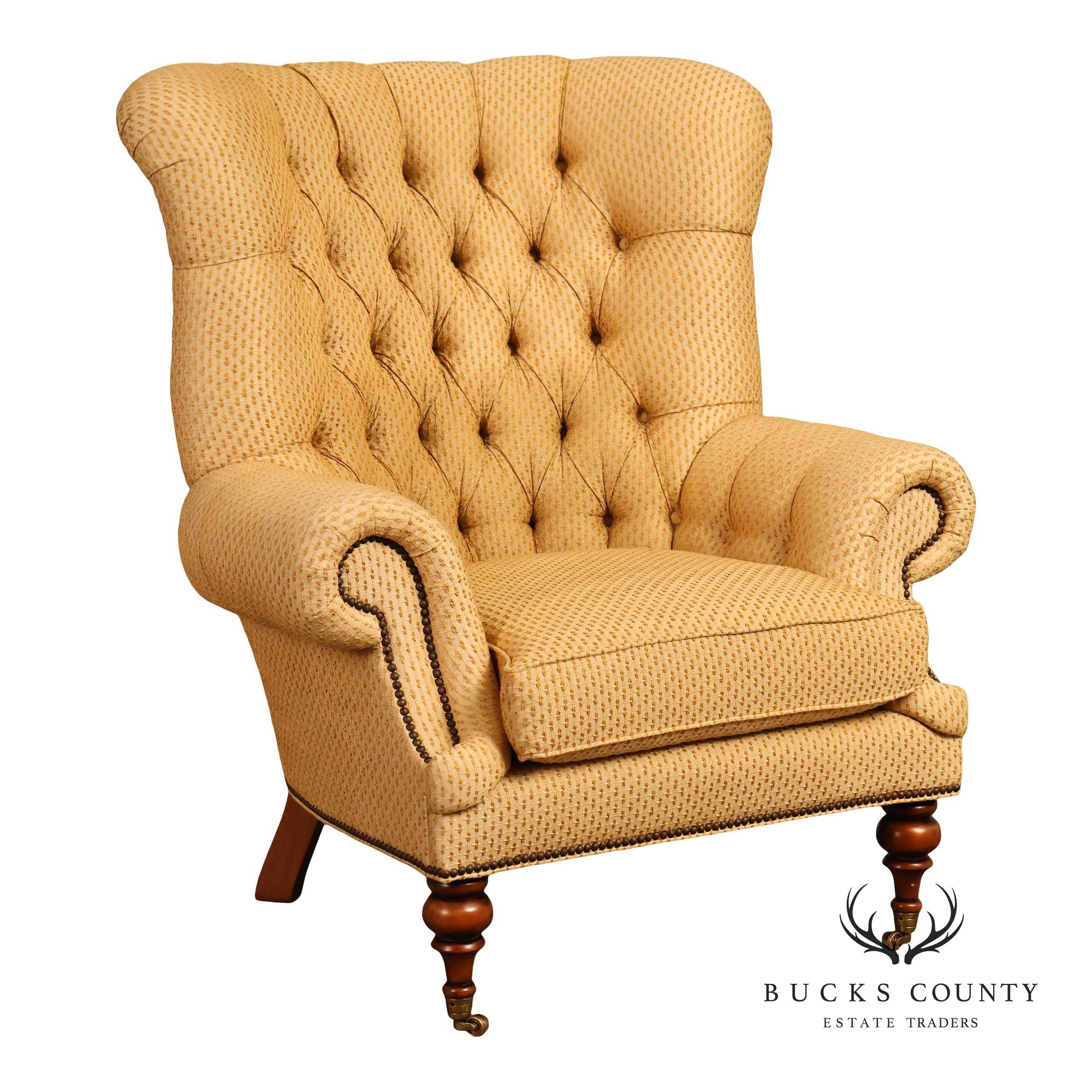 Robb & Stucky English Traditional Style Tufted Wing Chair