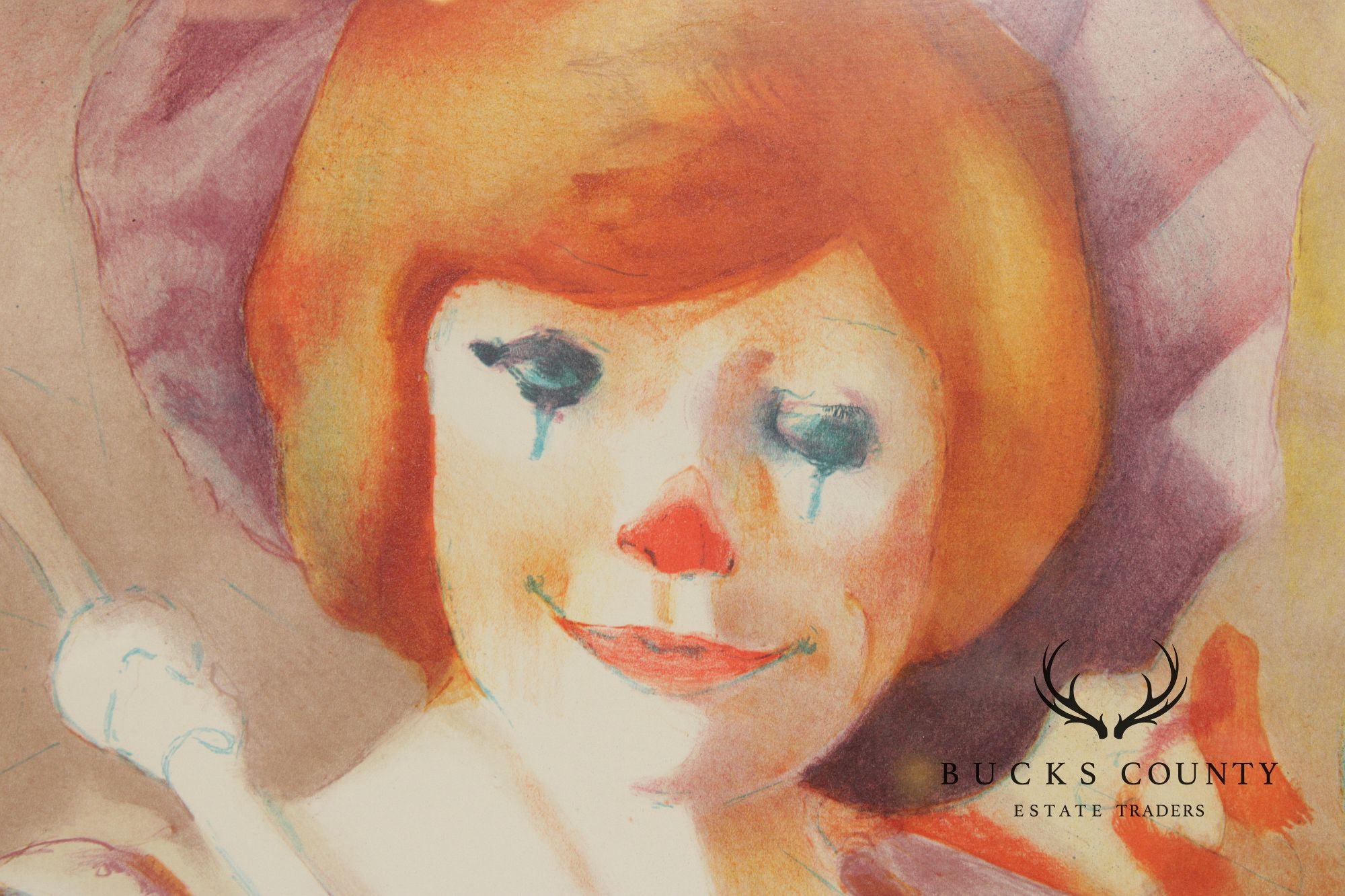 Philippe Alfieri Numbered Print, Clown with Parasol