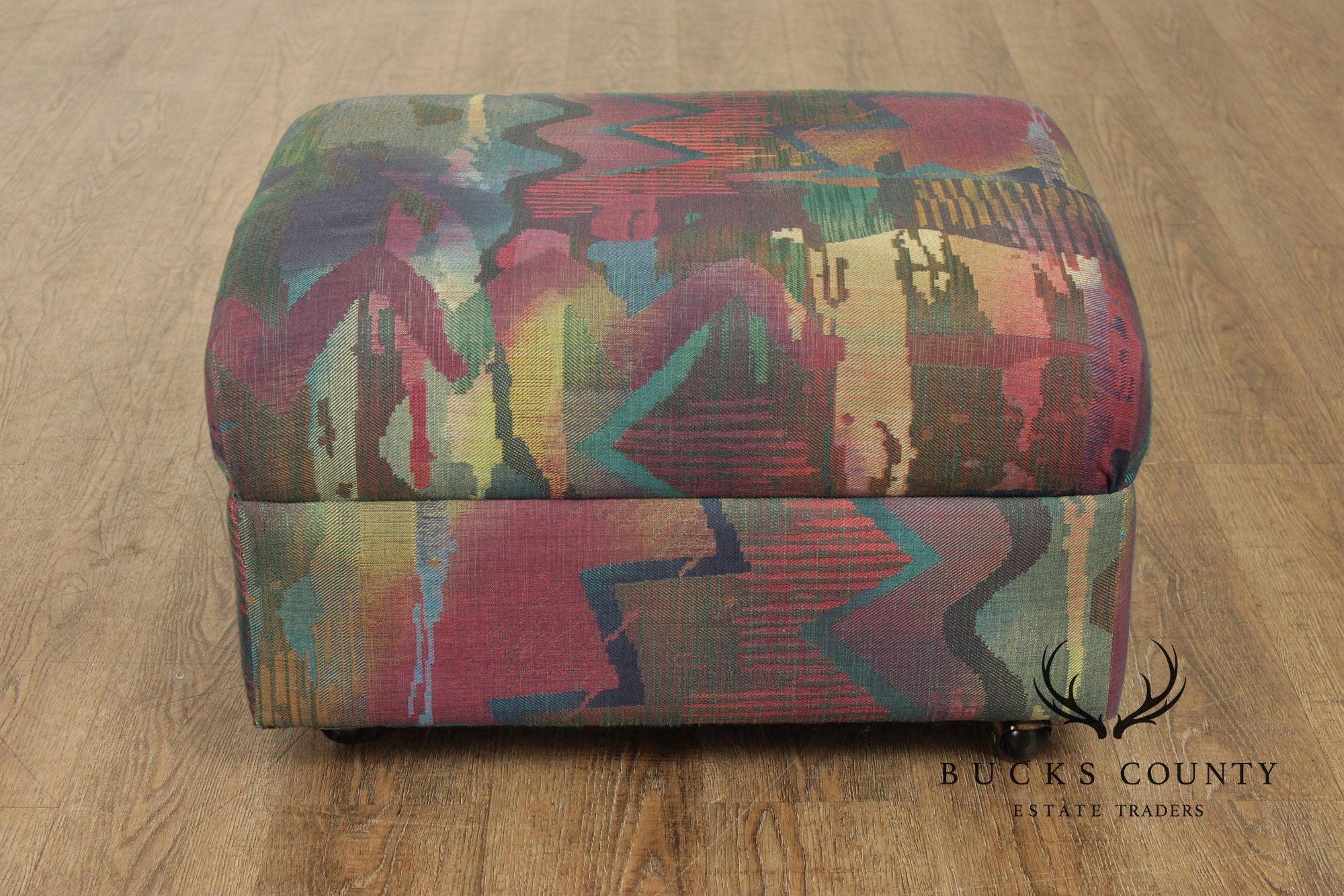 Sherrill Furniture Post Modern Pair of Rolling Ottomans