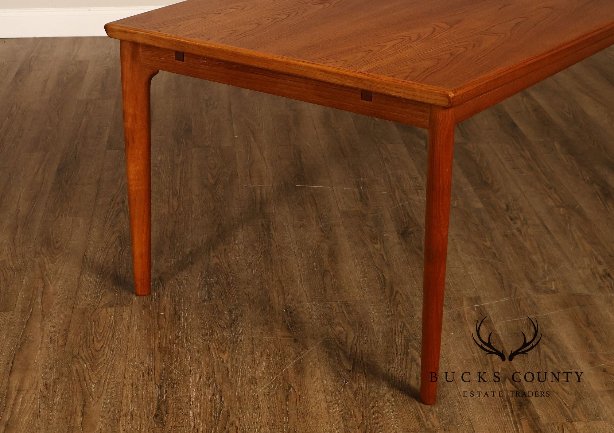 Danish Modern Teak Draw-Leaf Dining Table