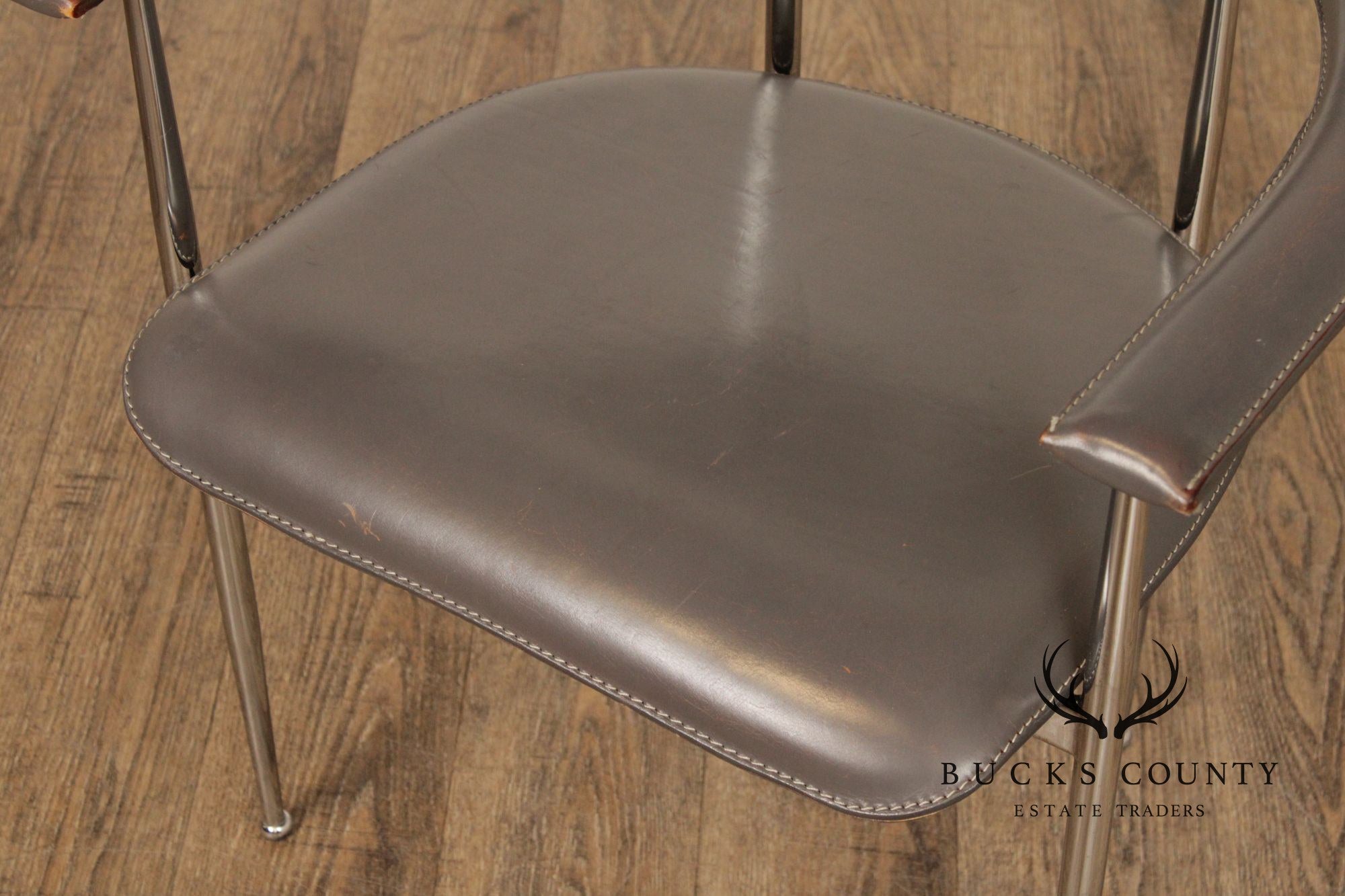 Fasem Italian Modern Pair of 'P40' Armchairs