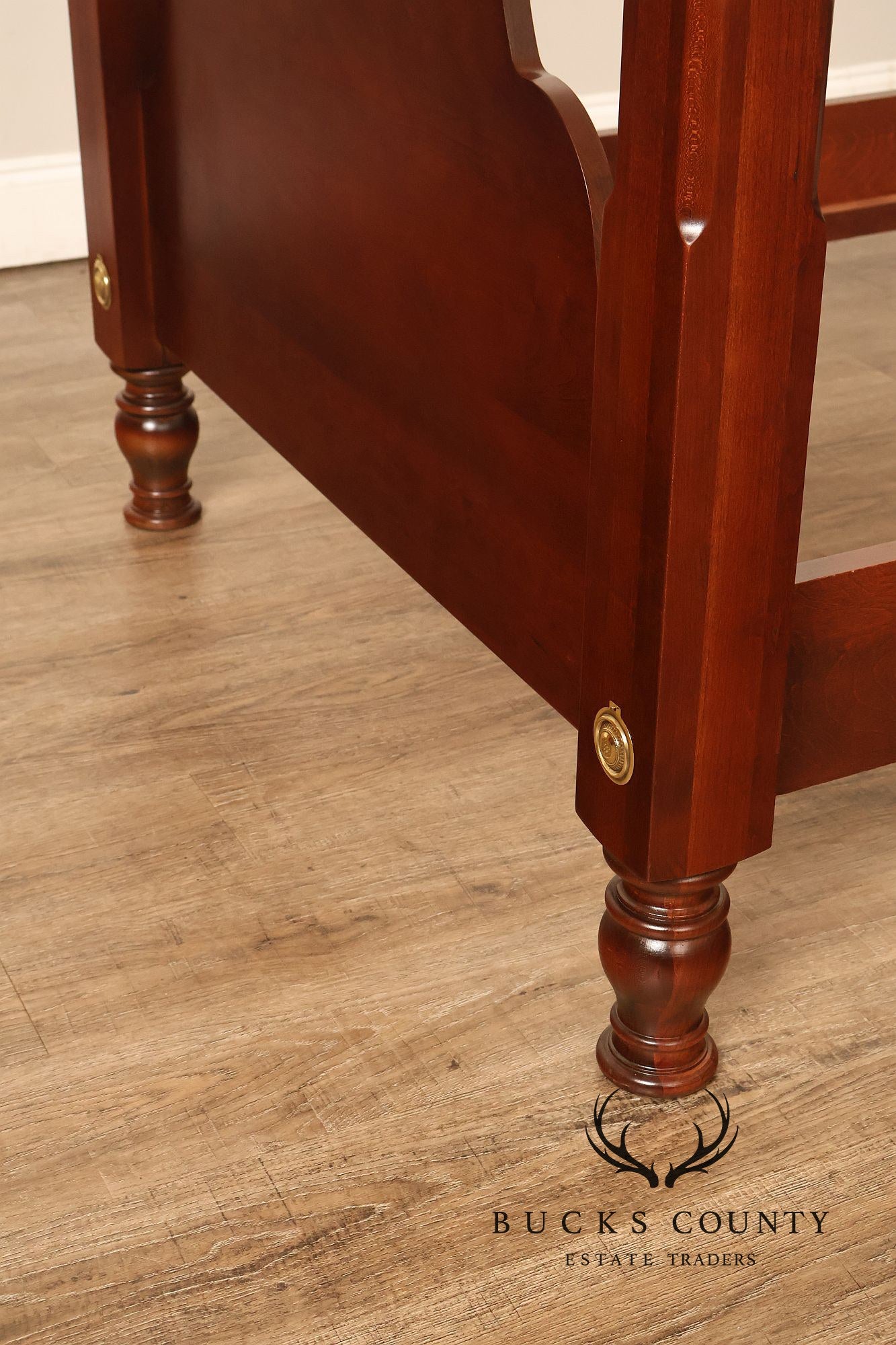 Pair Of Traditional Cherry Wood Twin Poster Beds