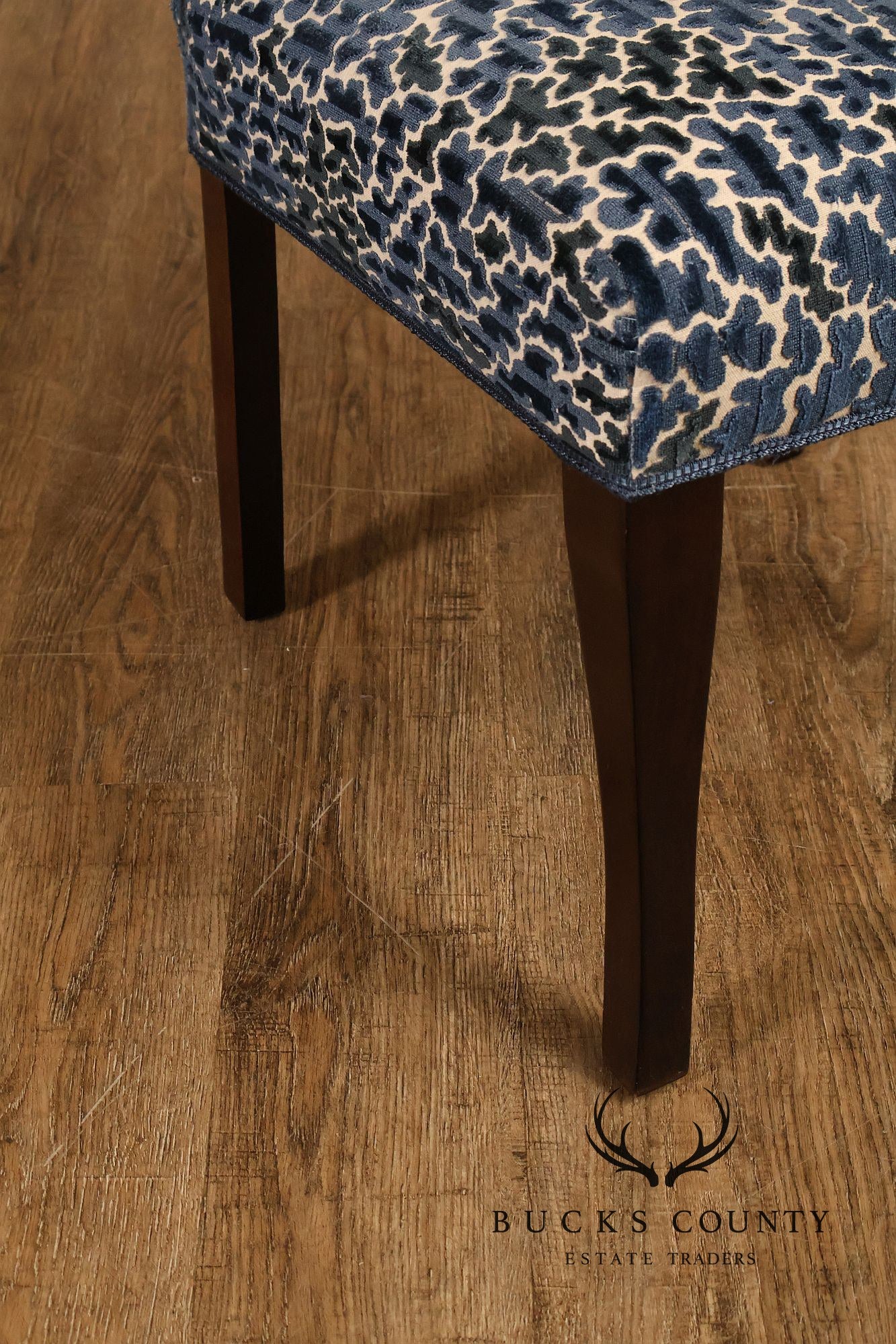 Contemporary Set of Eight Upholstered Dining Chairs