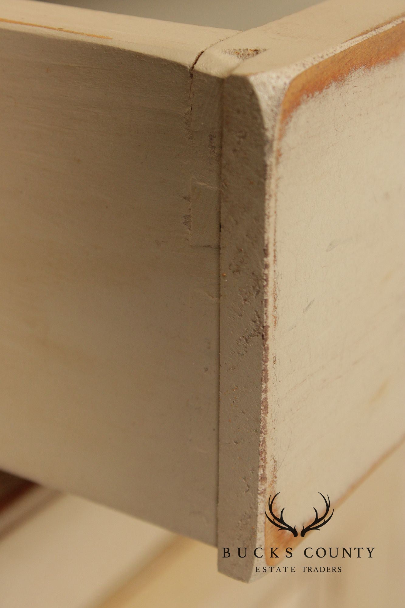 Farmhouse Distress Painted Large Step-Back Cupboard