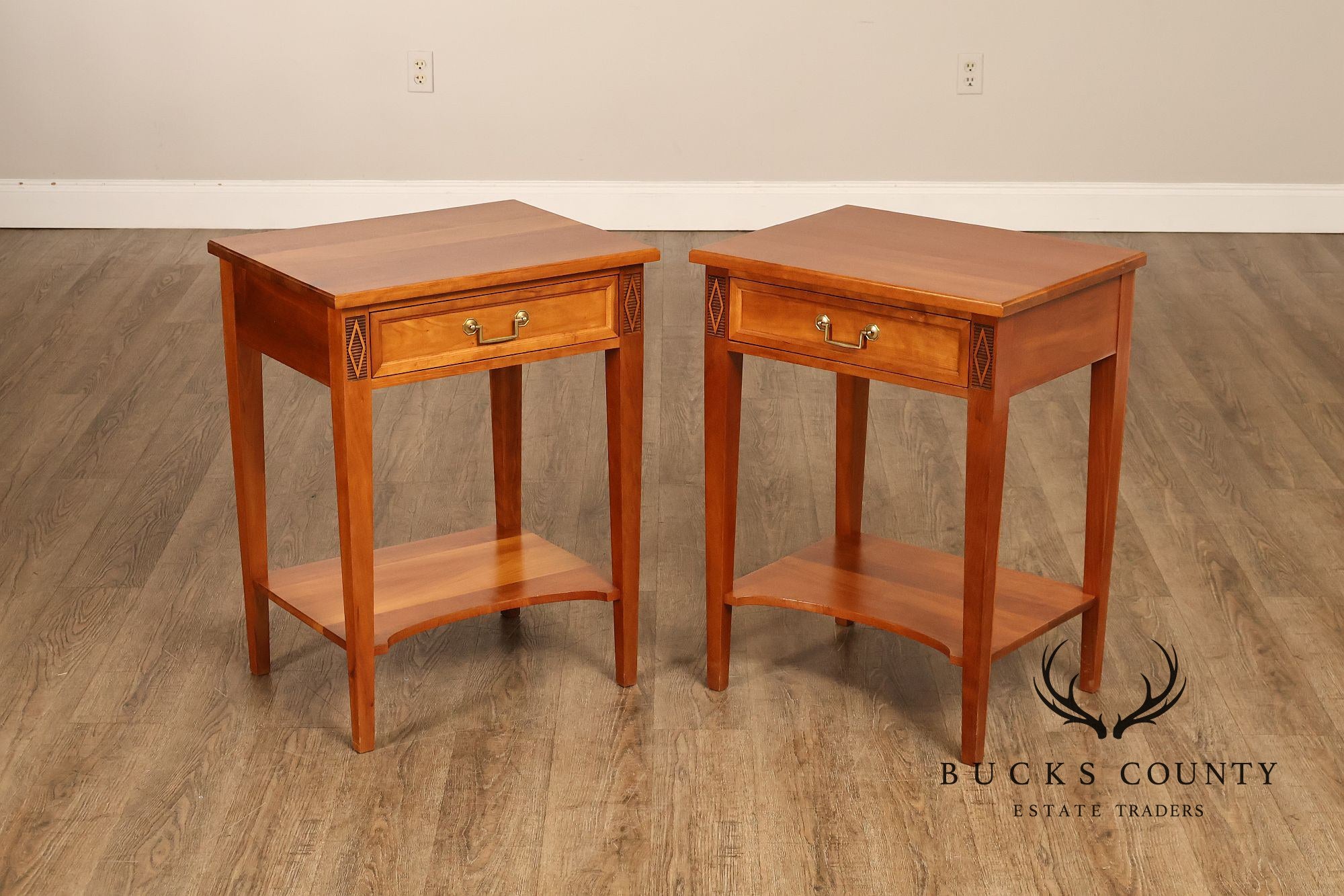 Stickley Directoire Style Cherry Pair Of End Tables