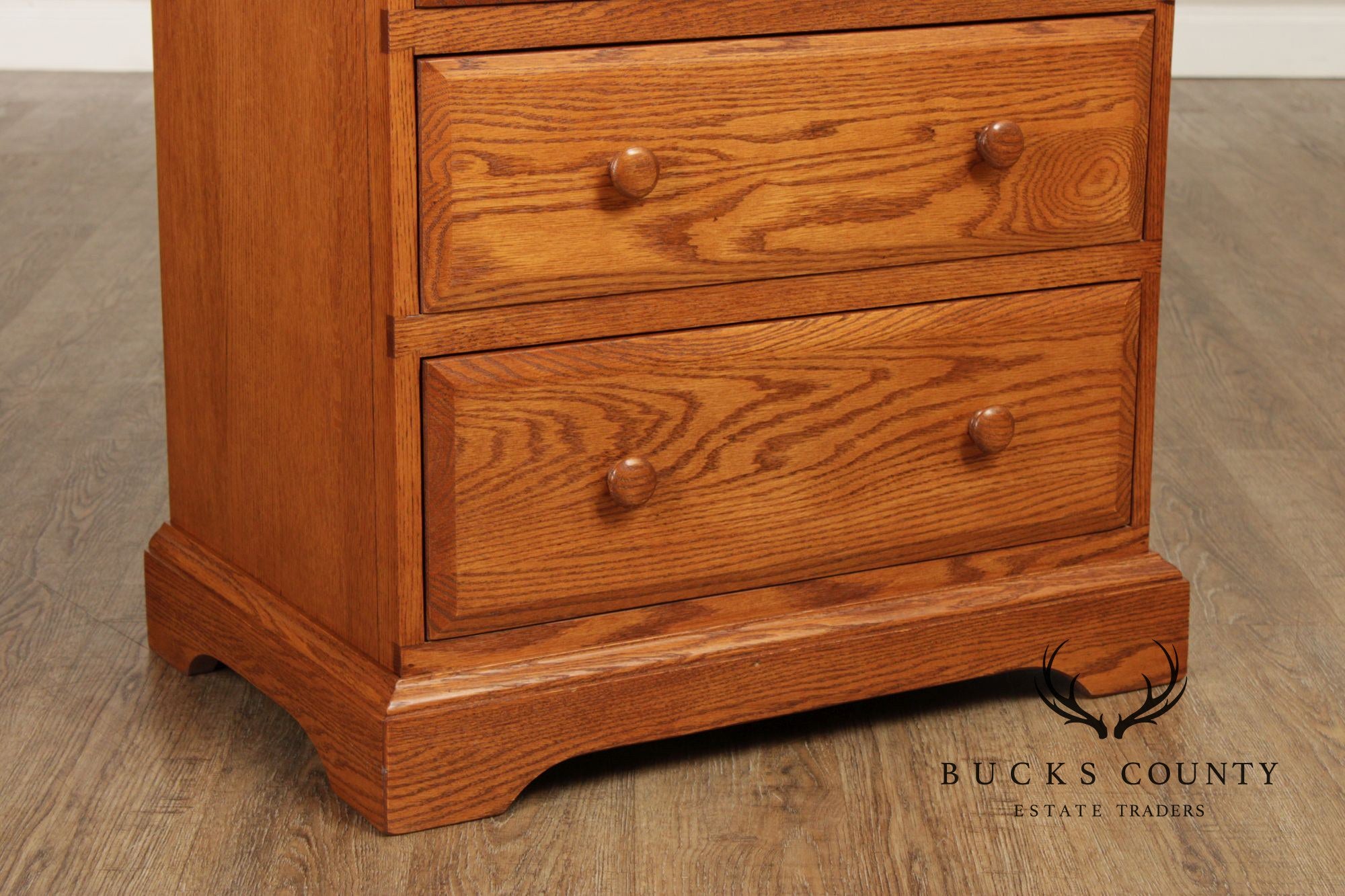 Hunt Country Furniture Pair of Oak Three-Drawer Nightstands