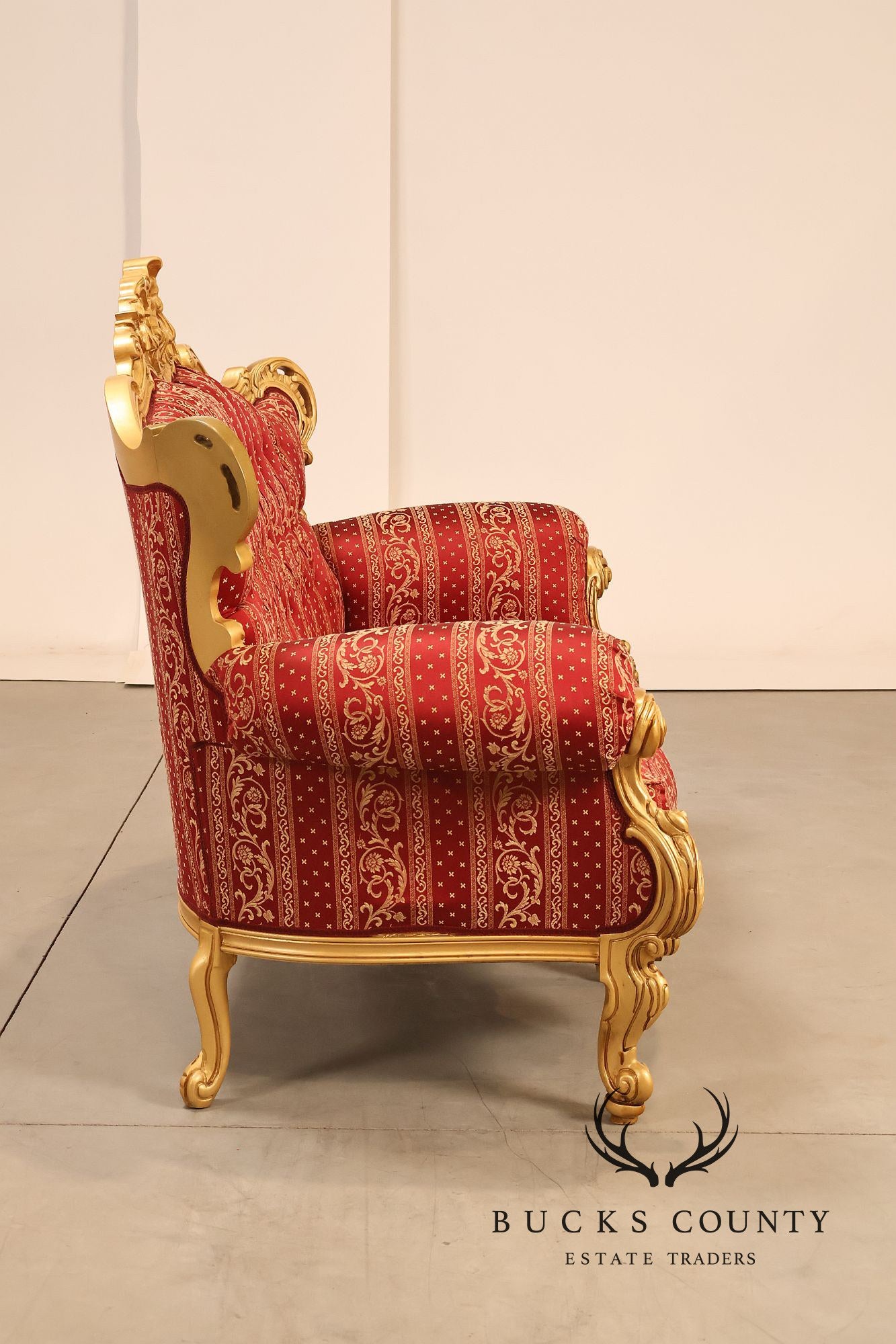 Baroque Style Giltwood Tufted Sofa