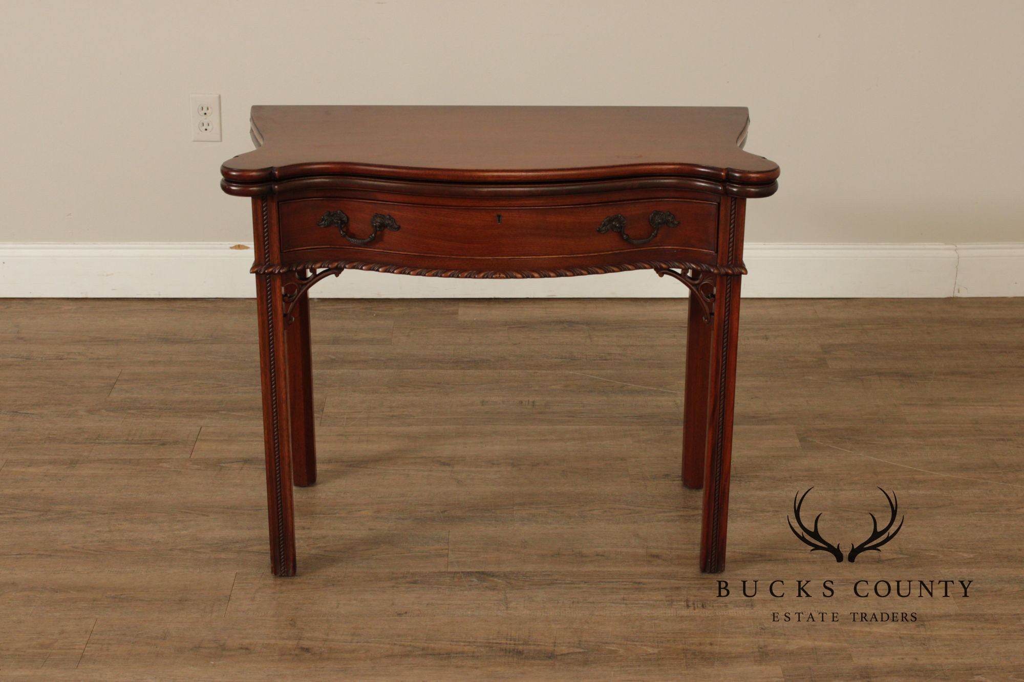 1940's Chippendale Style Mahogany Flip Top Card Table
