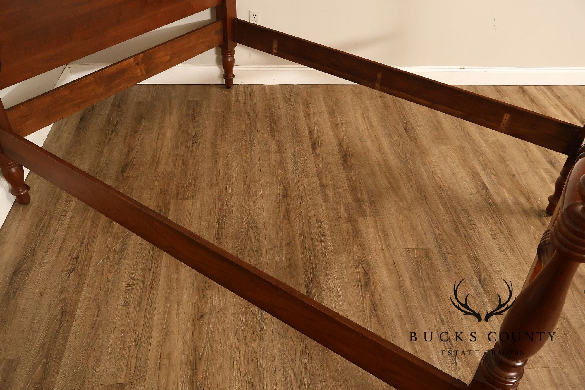 E.A. Clore & Sons Custom Walnut Queen Cannonball Bed