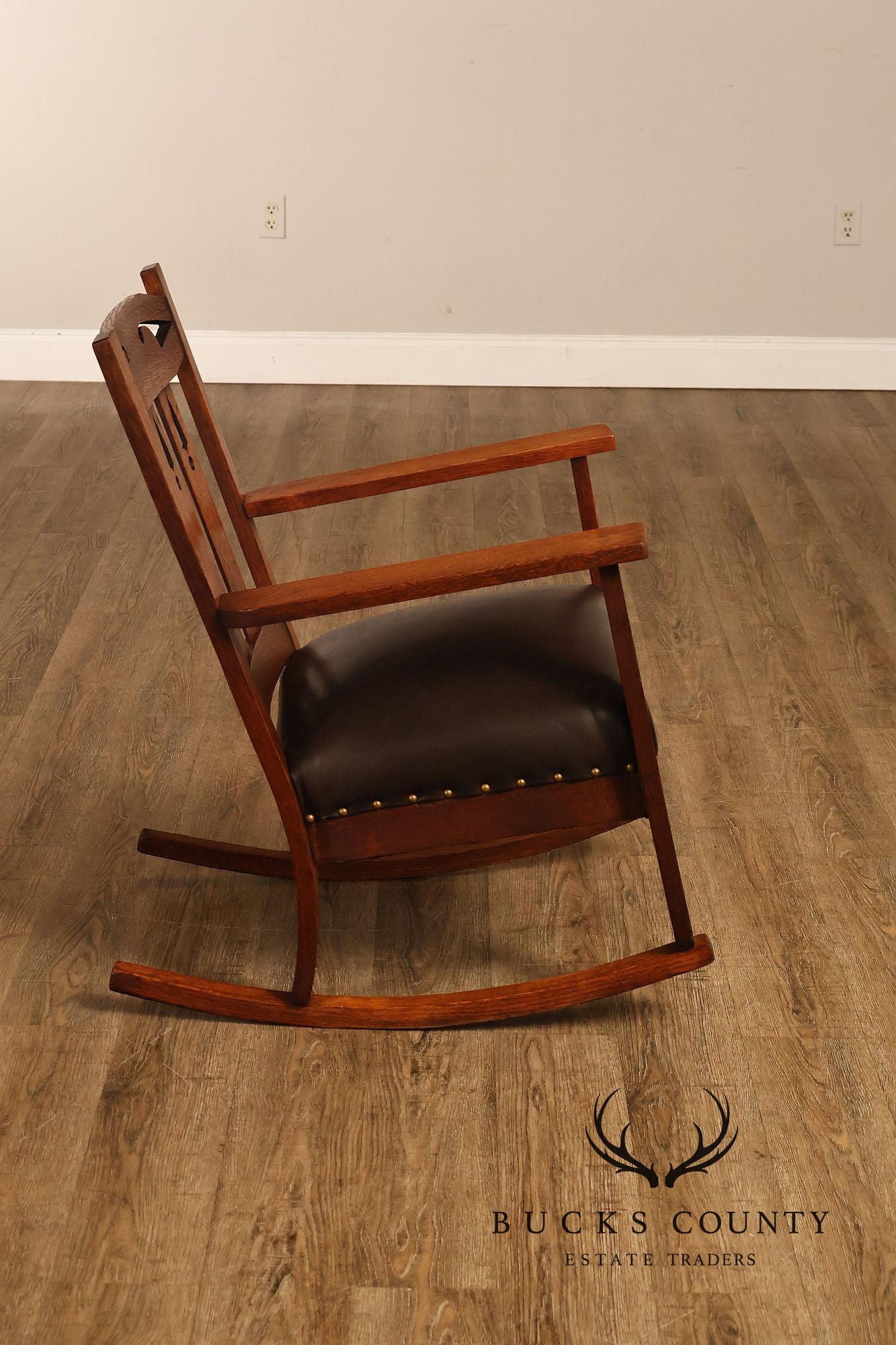 Antique Arts And Crafts Mission Oak Rocking Chair