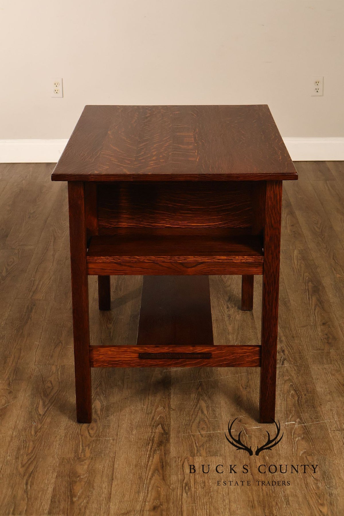Antique Stickley Brothers Mission Oak One-Drawer Library Table
