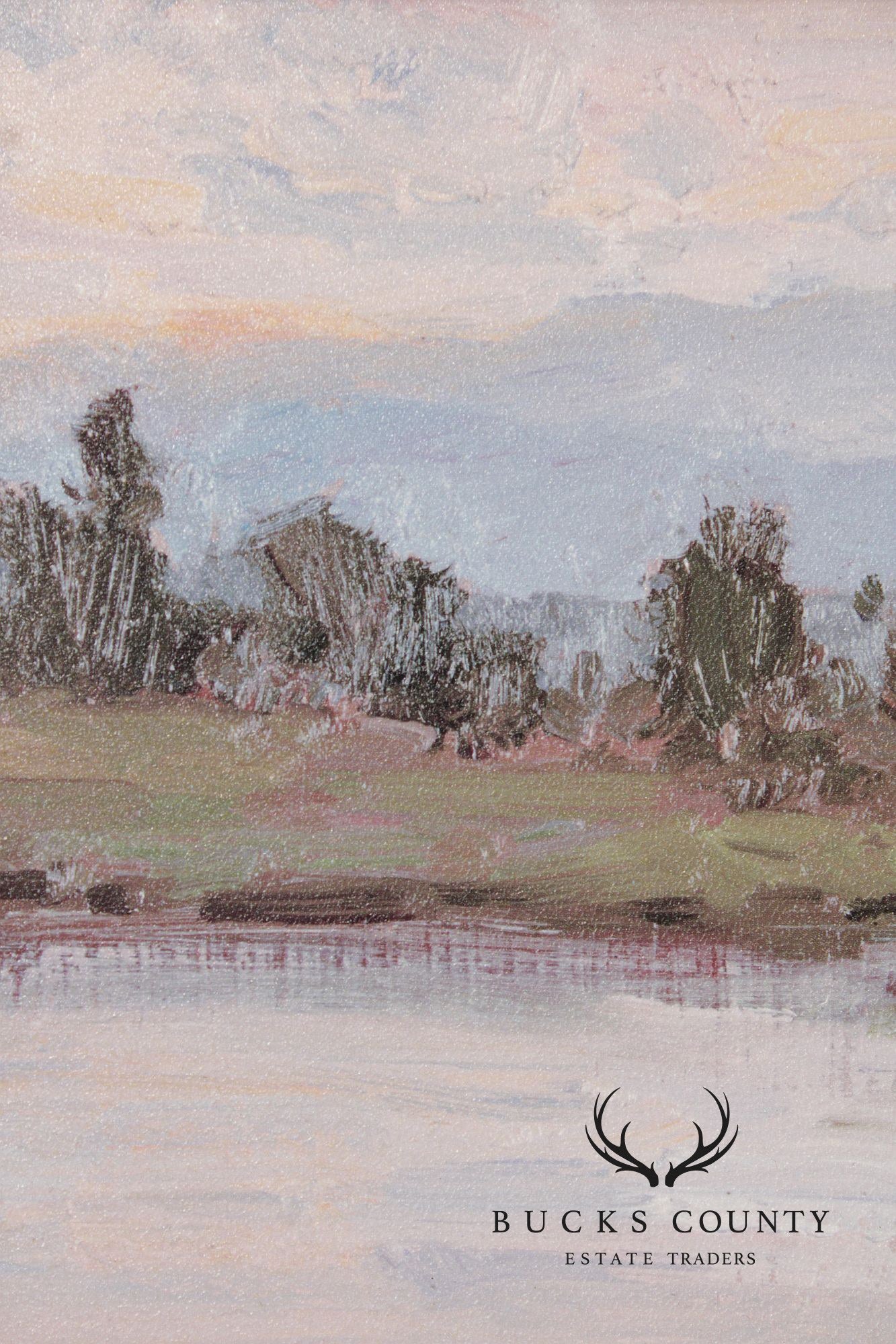 Impressionist Style Landscape Painting Riverbank